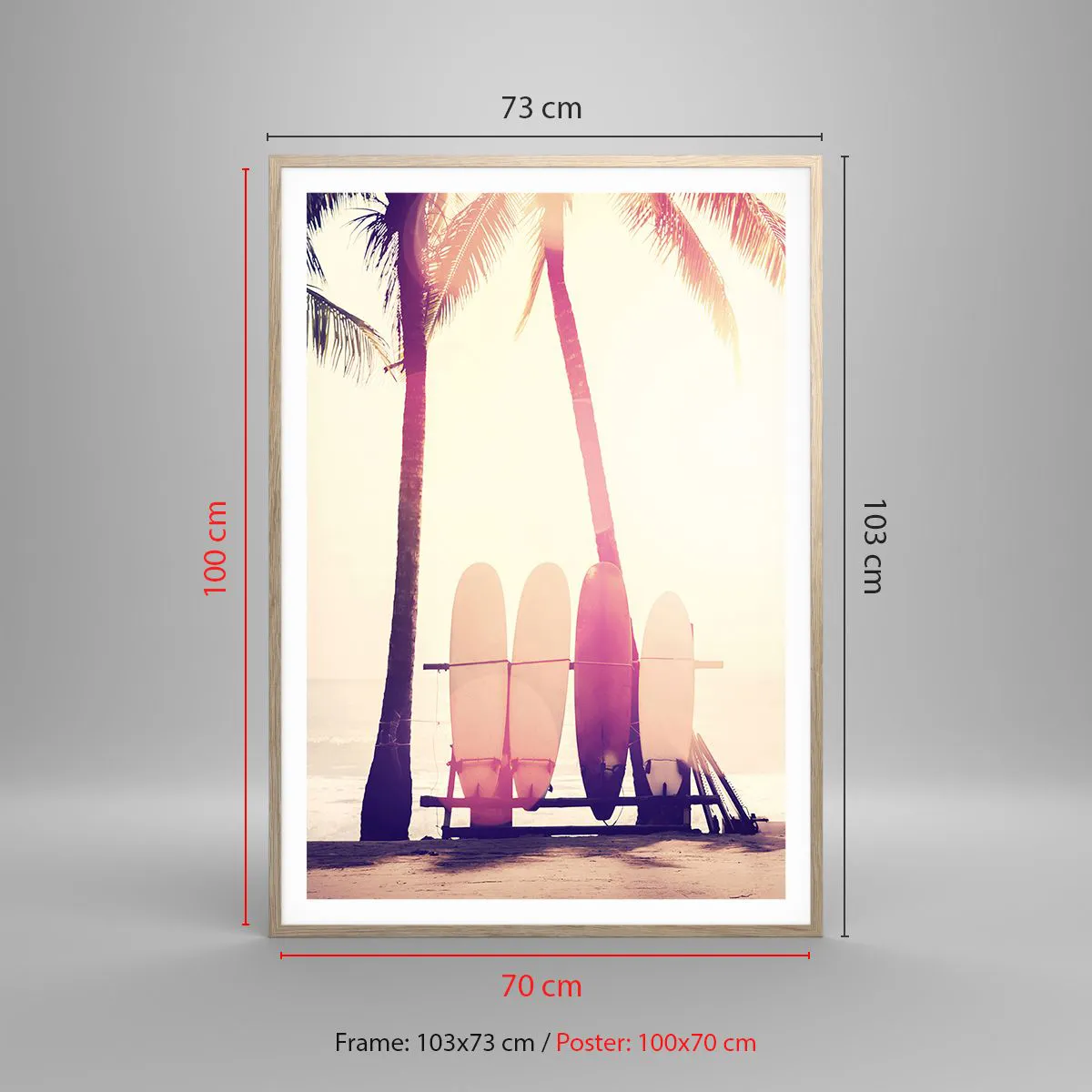 Poster in light oak frame - It Will Be a Wonderful Day - 70x100 cm