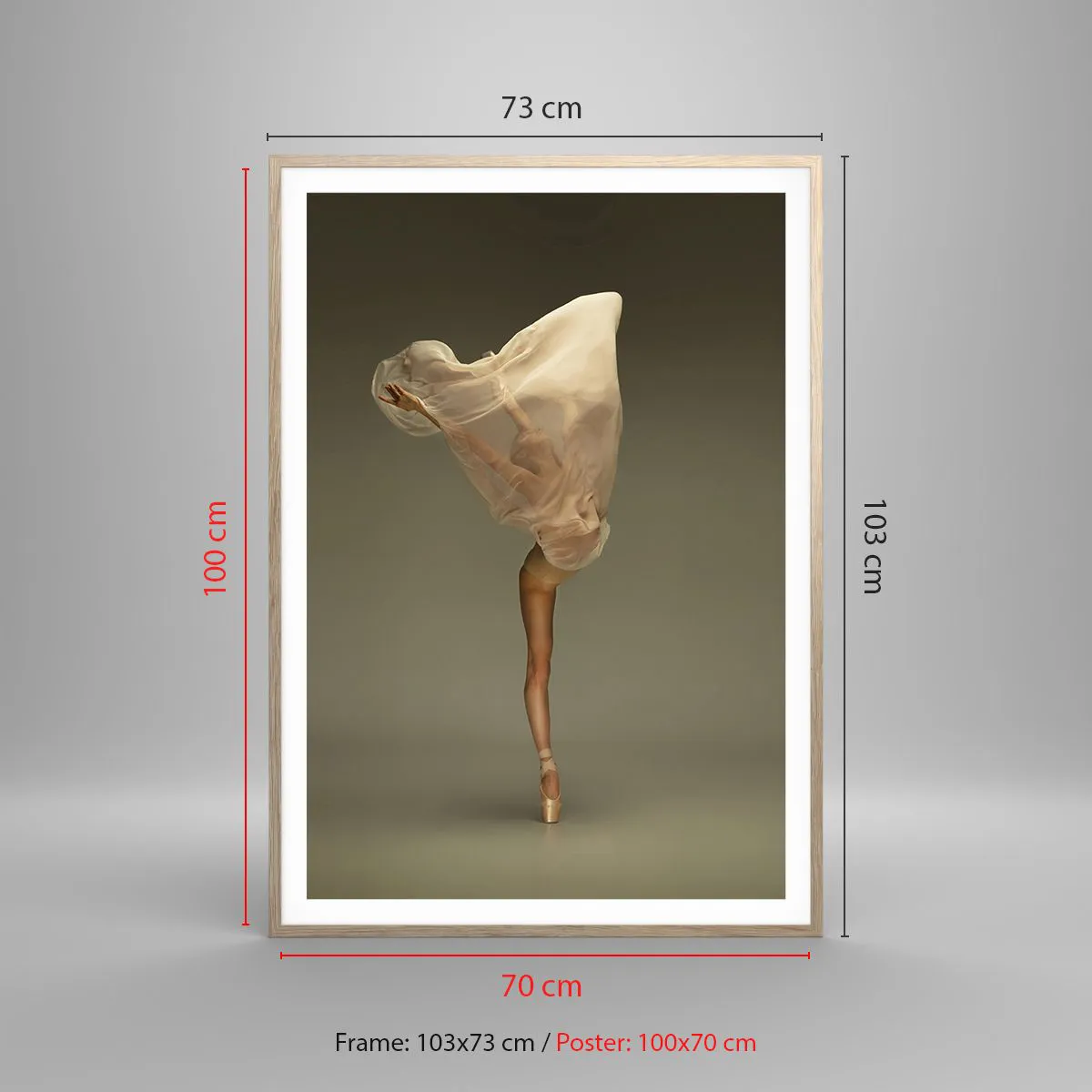 Affiche dans un chêne clair - Poster - Il va bientôt s'envoler - 70x100 cm