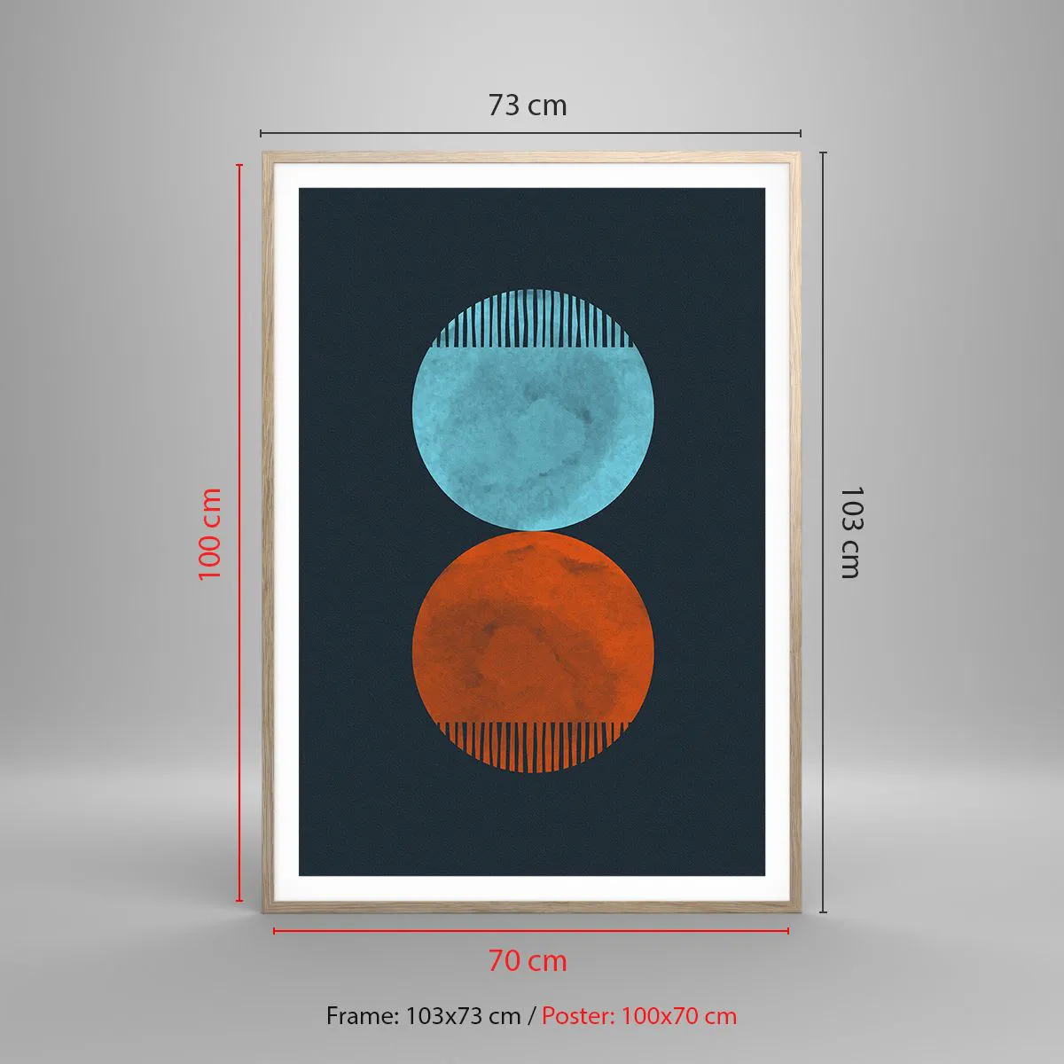 Poszter világos tölgy keretben - Csak a geometria? - 70x100 cm
