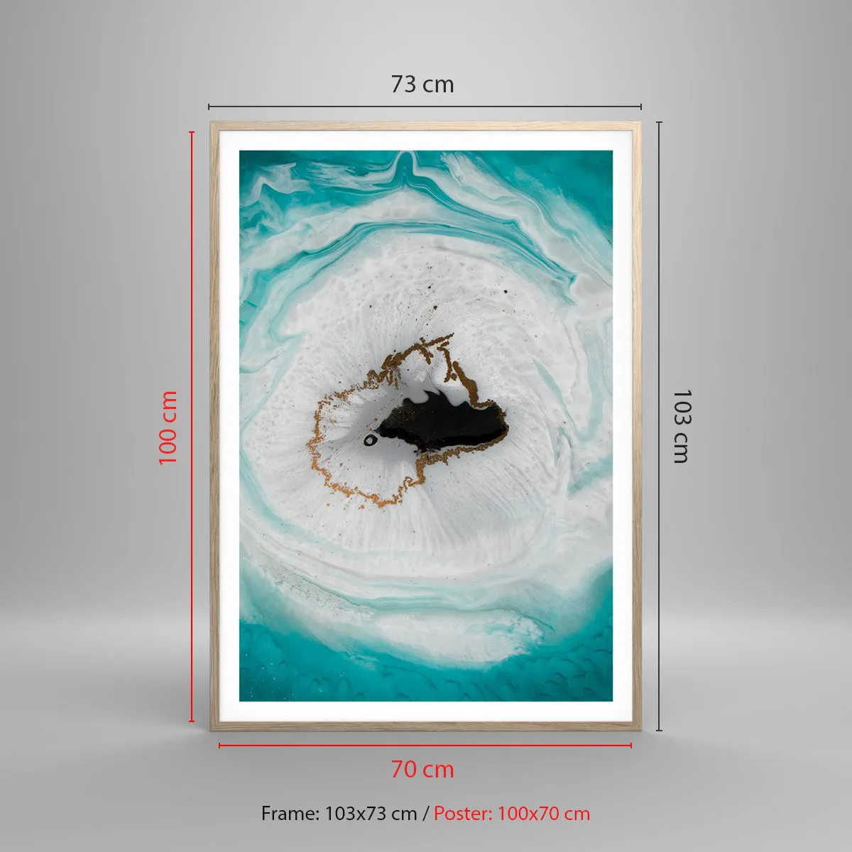 Poster in light oak frame - Into de Deep - 70x100 cm