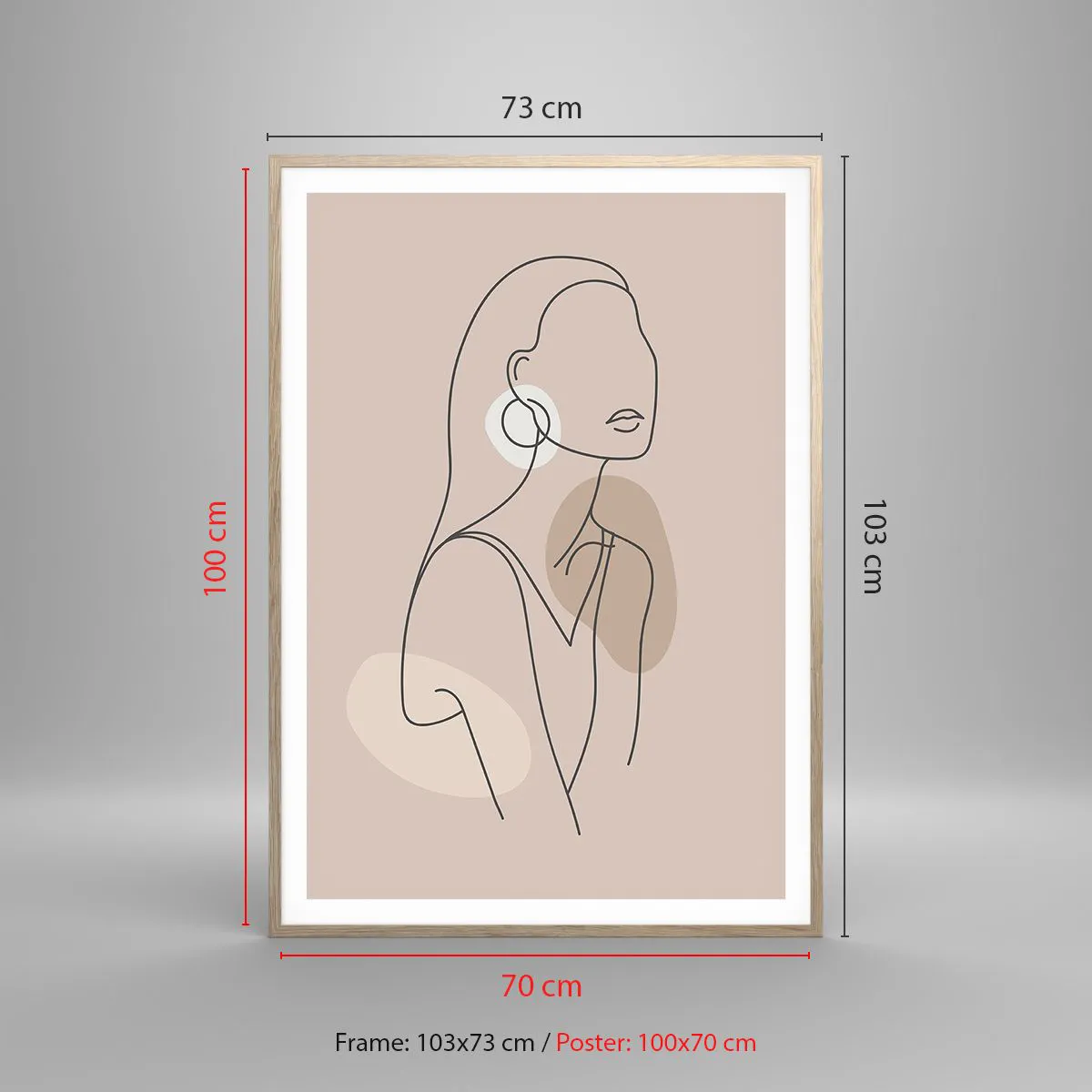 Plakát v rámu světlý dub - Dívčí ikona - 70x100 cm