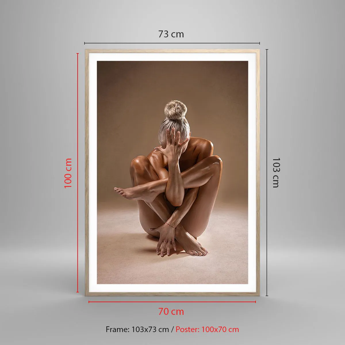 Poster in cornice rovere chiaro - Unità di corpo e anima - 70x100 cm