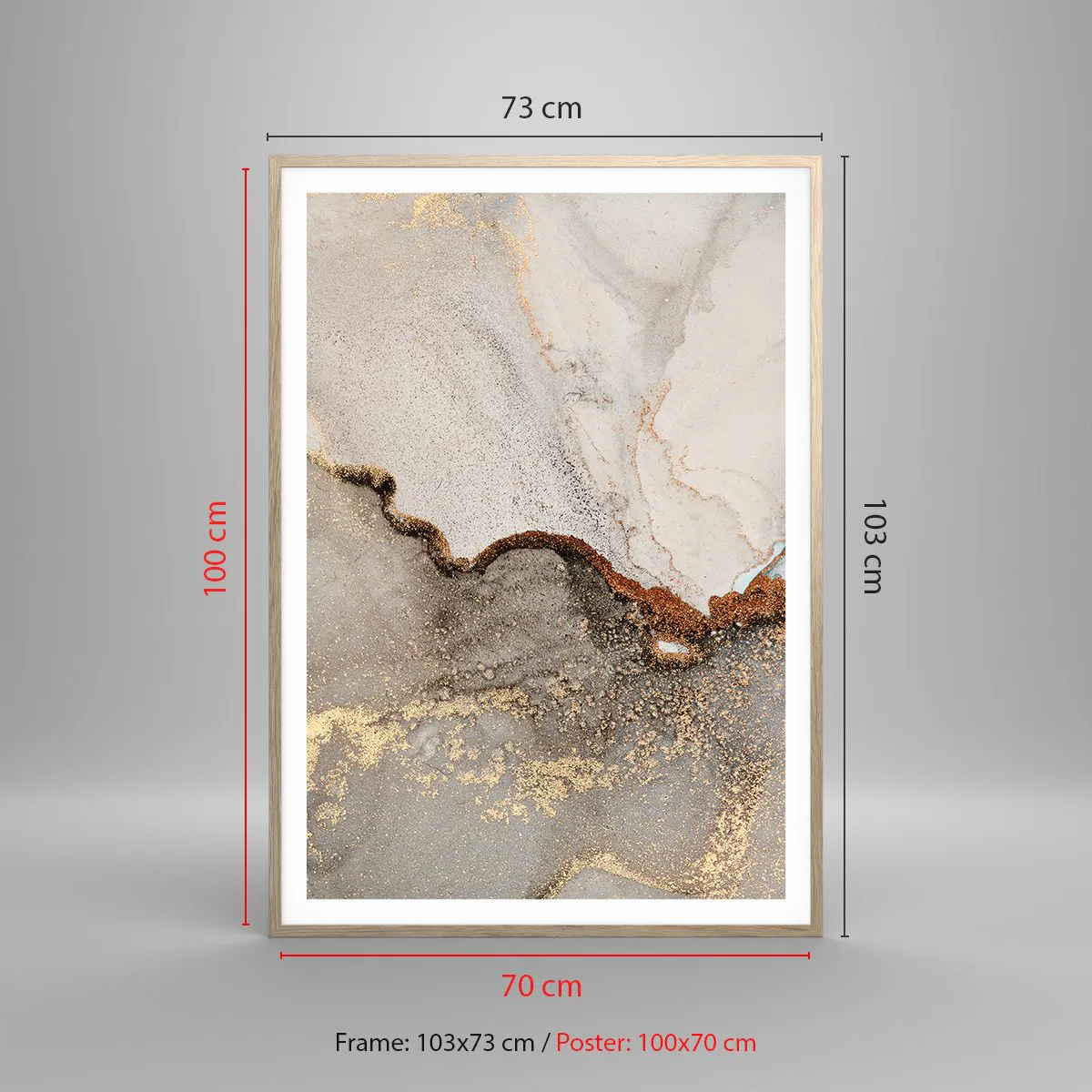 Pôster com moldura de carvalho claro - No limite das cores - 70x100 cm