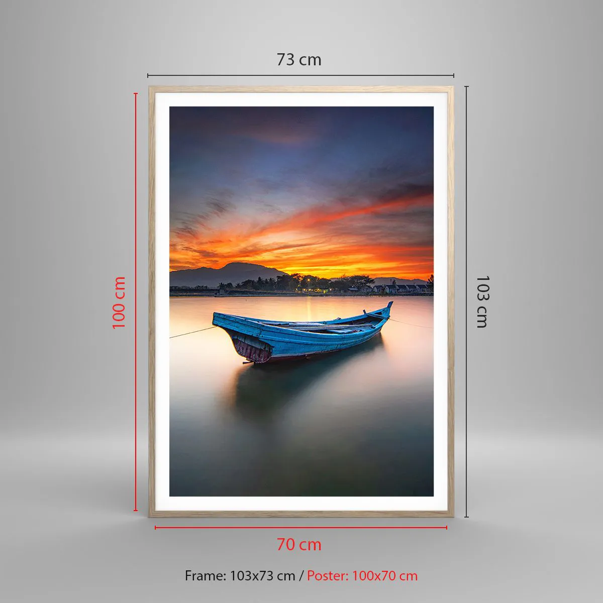 Plagát v ráme zo svetlého duba - Blíži sa dobrá noc - 70x100 cm