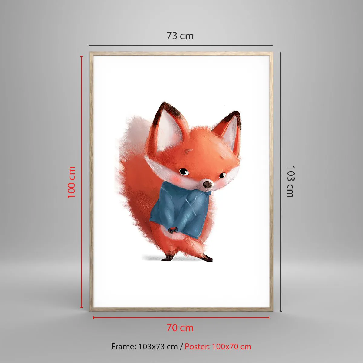 Plakat w ramie jasny dąb - Ładnie mi w tym? - 70x100 cm