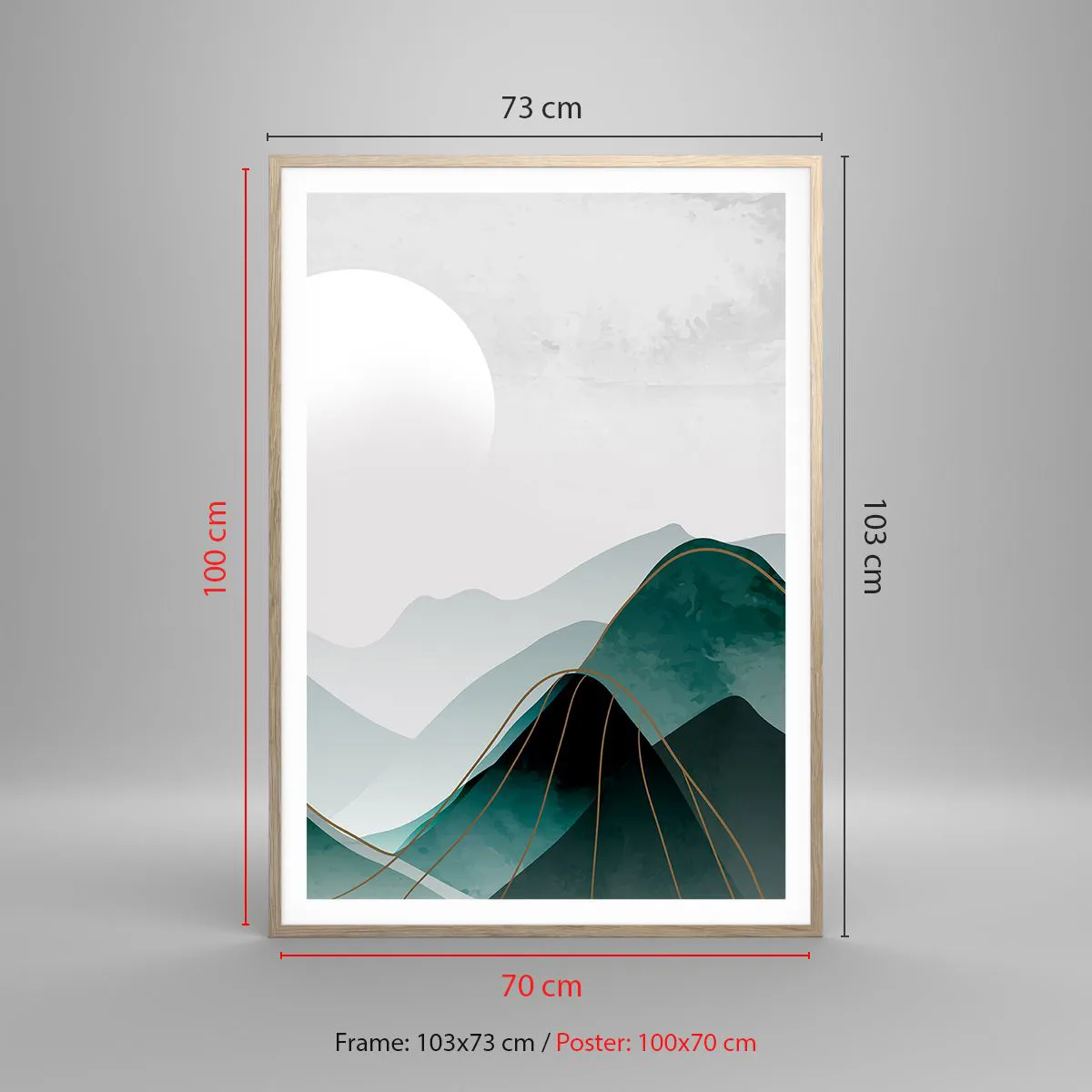 Pôster com moldura de carvalho claro - Em plena majestade - 70x100 cm