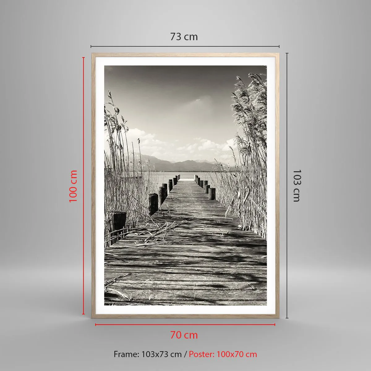 Poster în ramă de stejar deschis - În intimitatea ierburilor - 70x100 cm