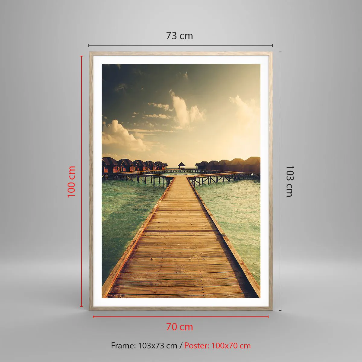 Poster in light oak frame - Warm Welcome - 70x100 cm