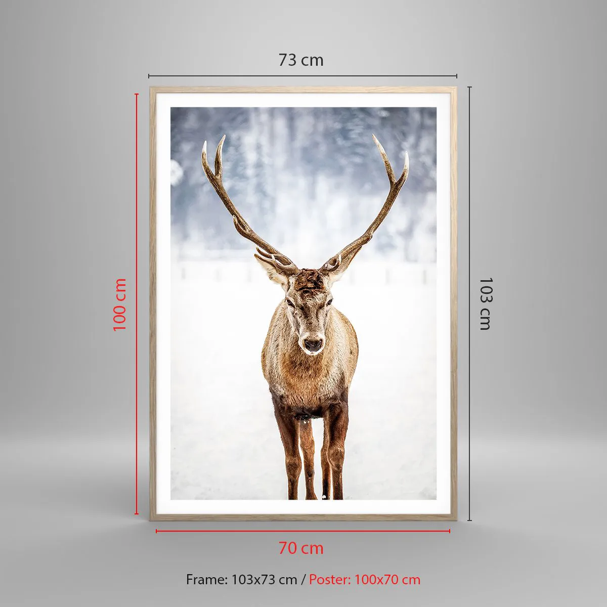 Pôster com moldura de carvalho claro - Direto da névoa de neve - 70x100 cm