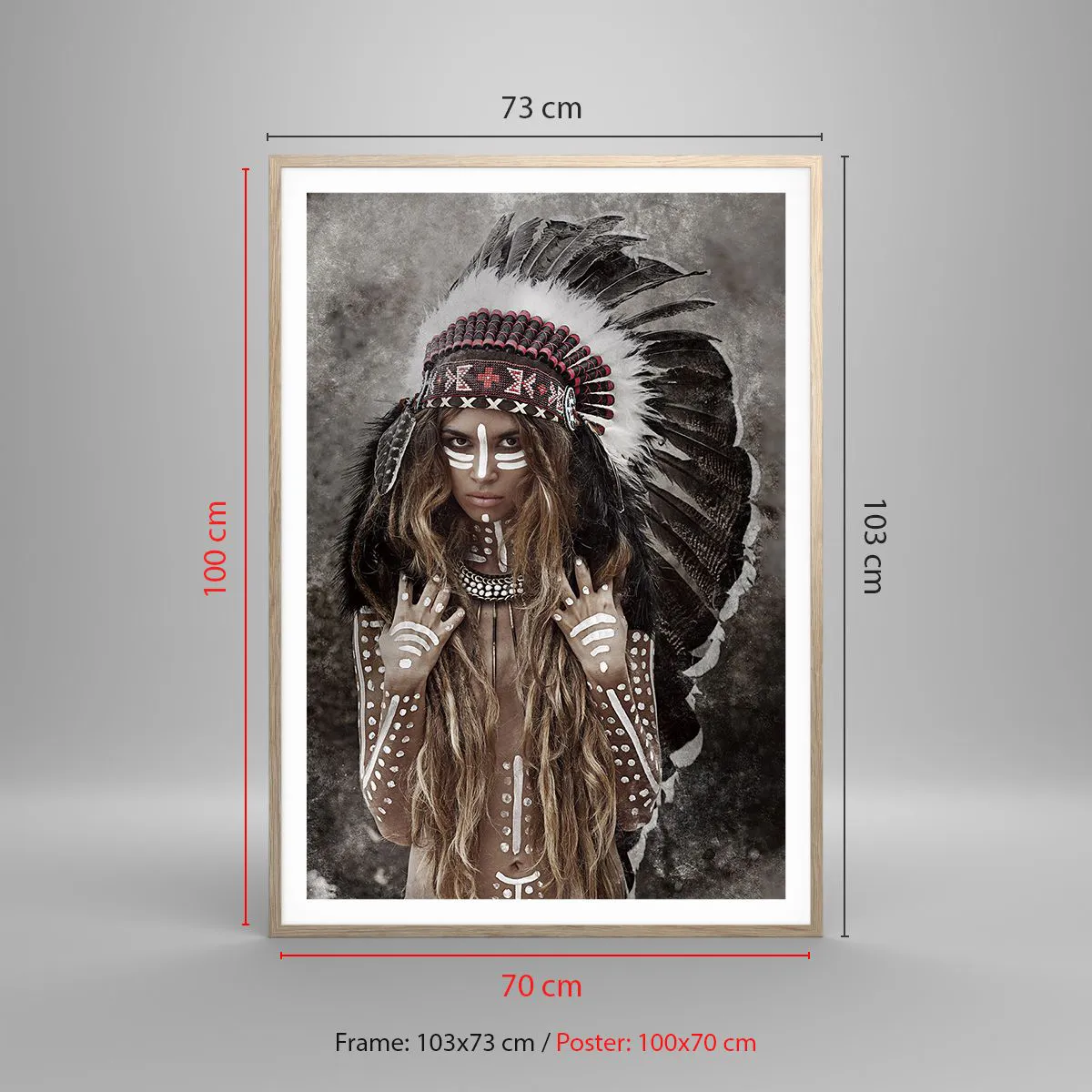 Affiche dans un chêne clair - Poster - Secret de la force de la tribu - 70x100 cm