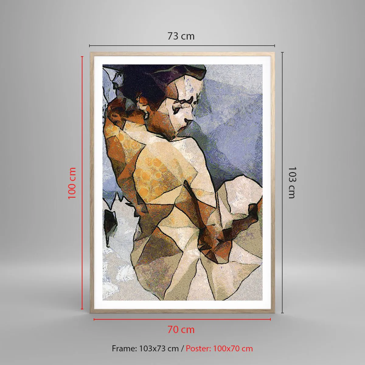 Poster in light oak frame - In the Spirit of Cubism - 70x100 cm