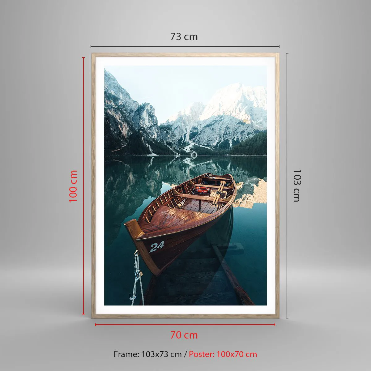 Plagát v ráme zo svetlého duba - Ako namaľované na skle - 70x100 cm
