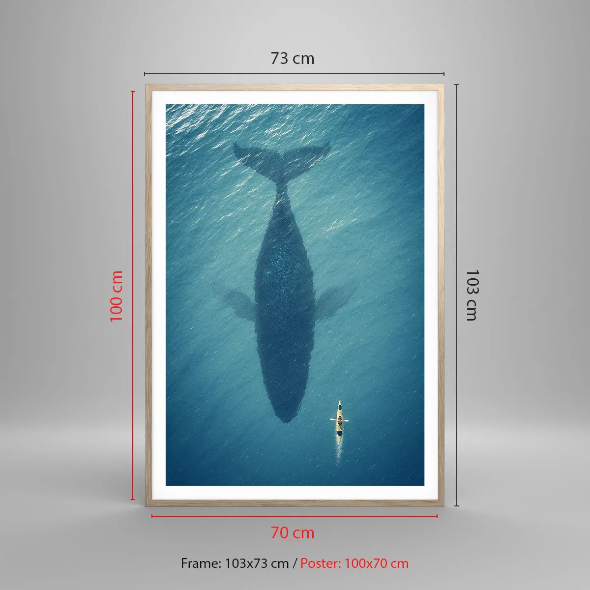 Plagát v ráme zo svetlého duba - Stretnutie na oceáne - 70x100 cm