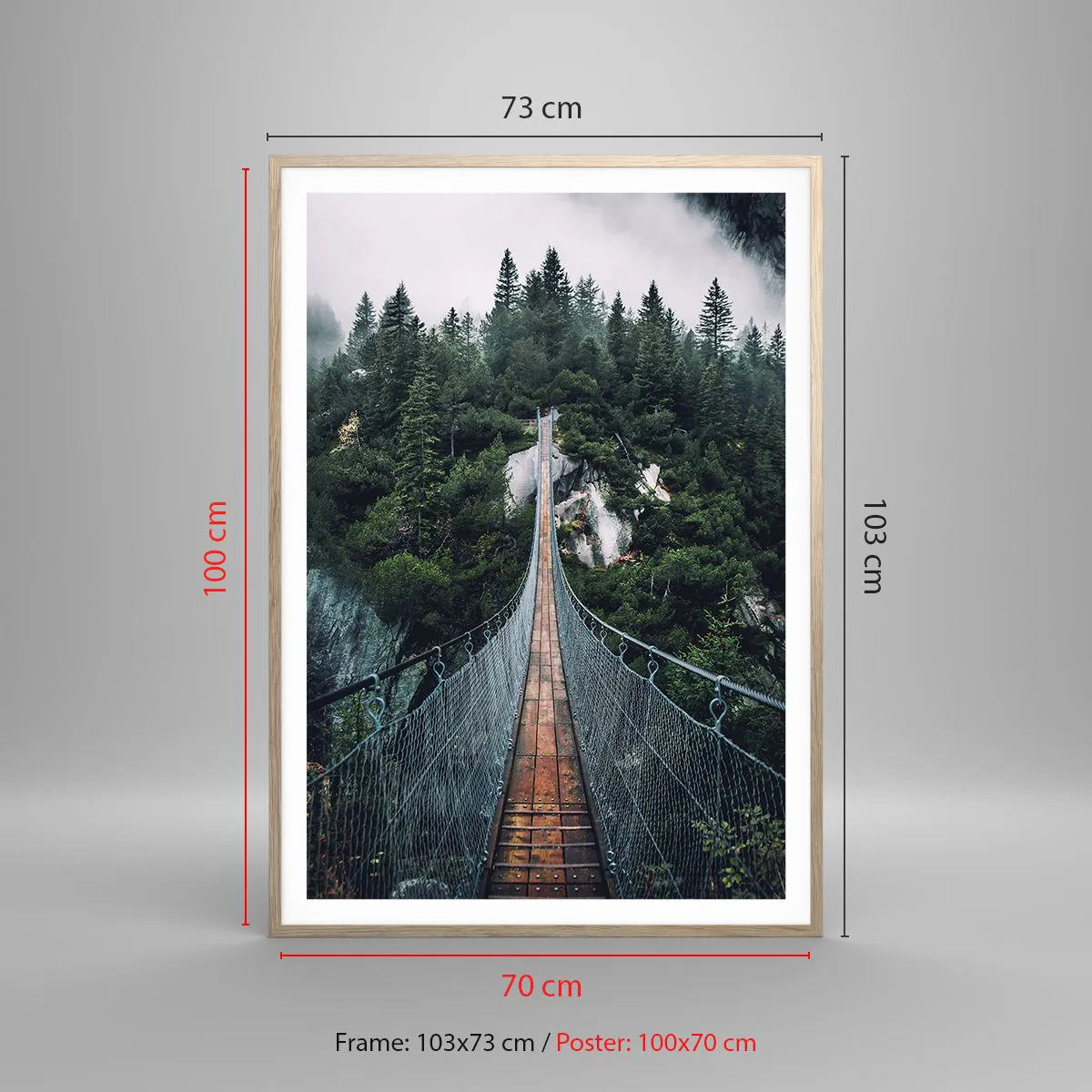 Affiche dans un chêne clair - Poster - Uniquement pour les aigles - 70x100 cm