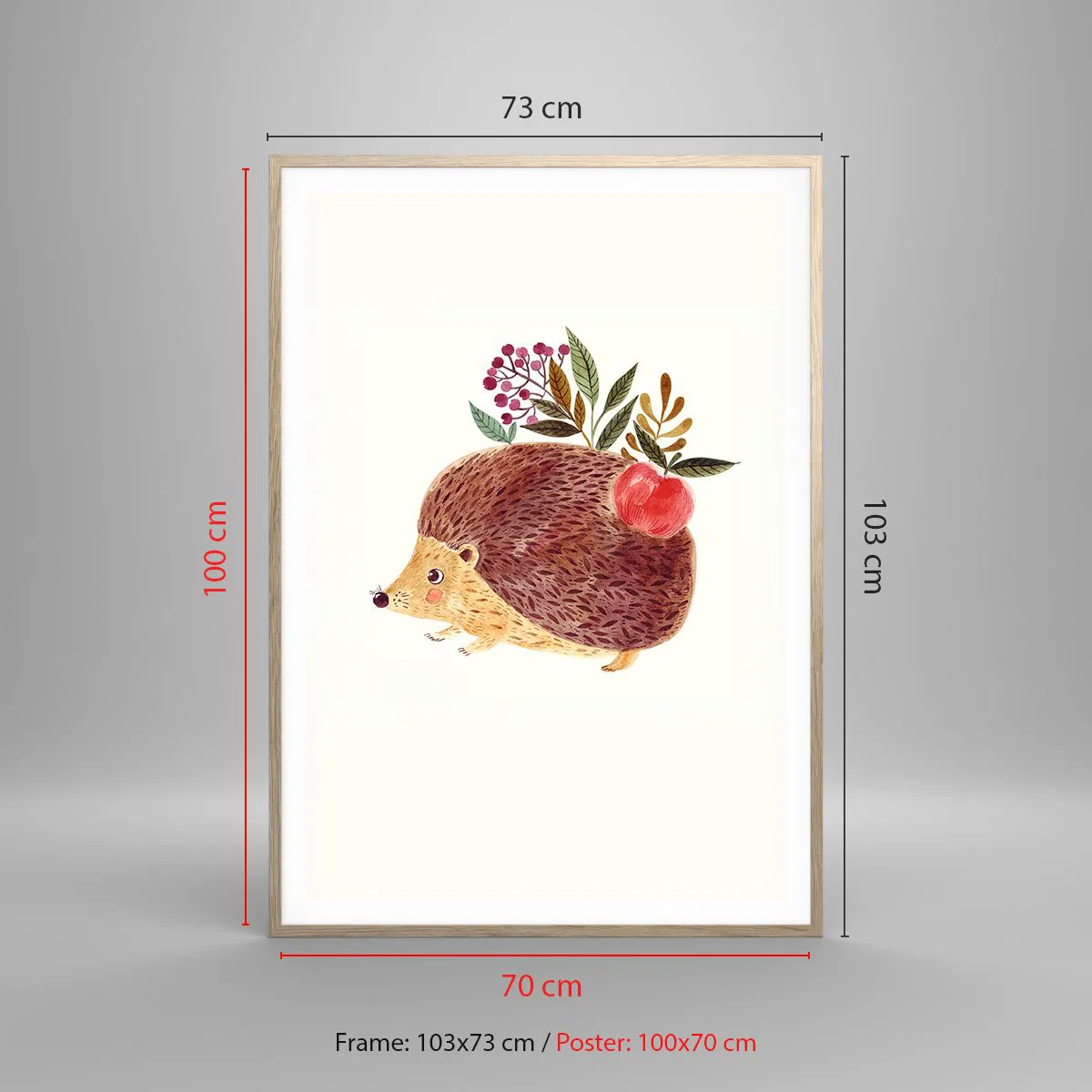 Plakat i ramme af lyst egetræ - Og du kan allerede lide mig - 70x100 cm