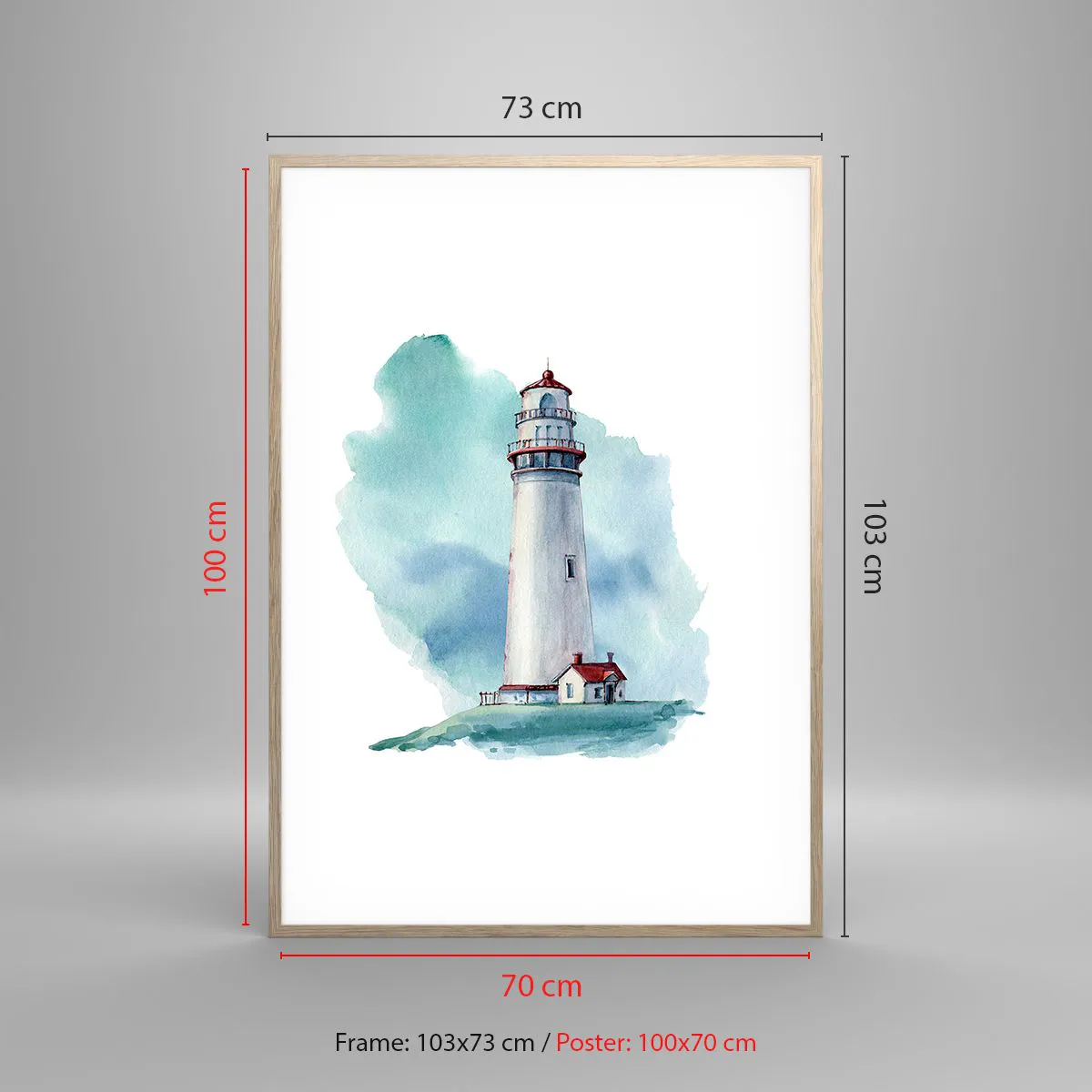 Pôster com moldura de carvalho claro - A gentil irmã do azul - 70x100 cm