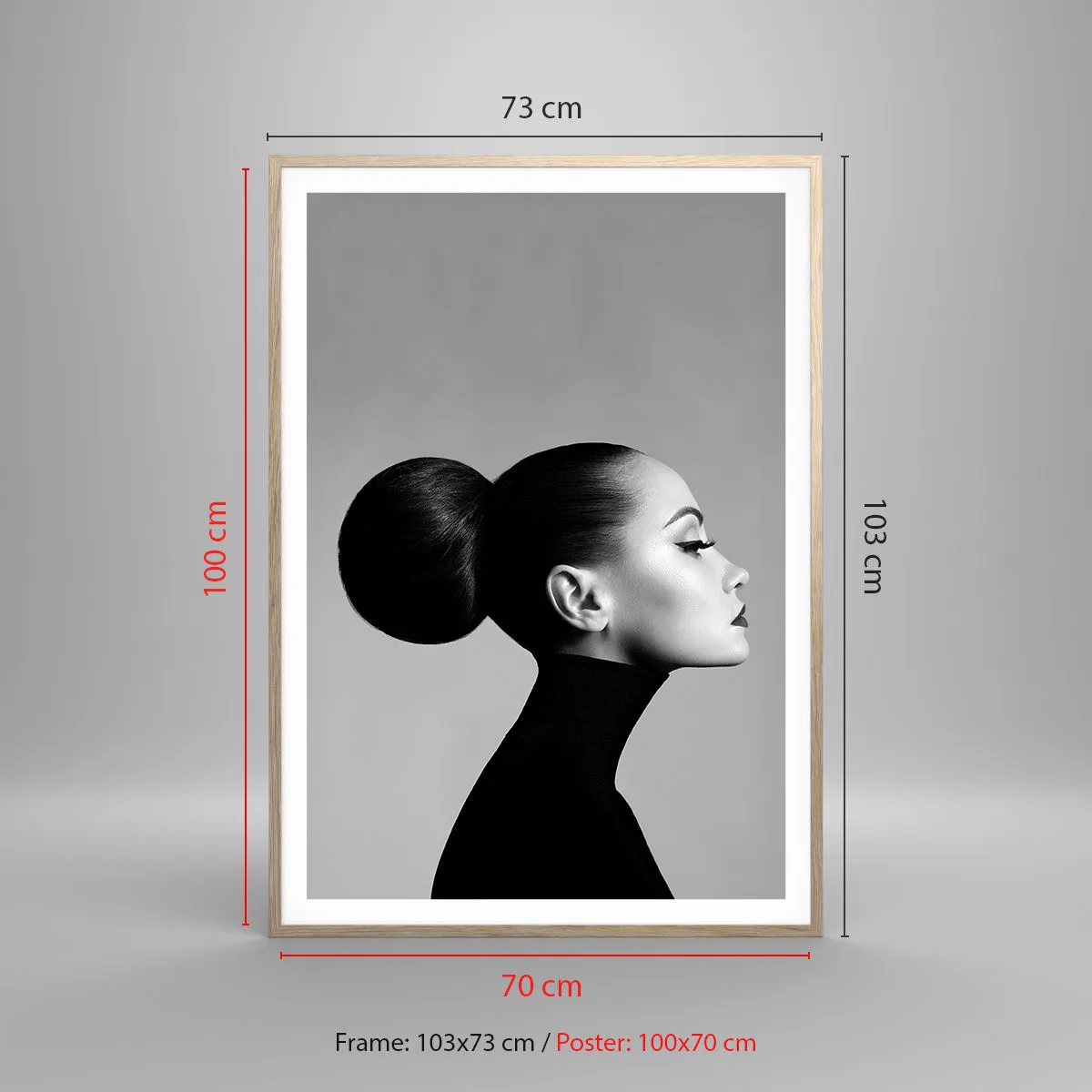 Poster in einem Rahmen aus heller Eiche - Moderne Nofretete - 70x100 cm