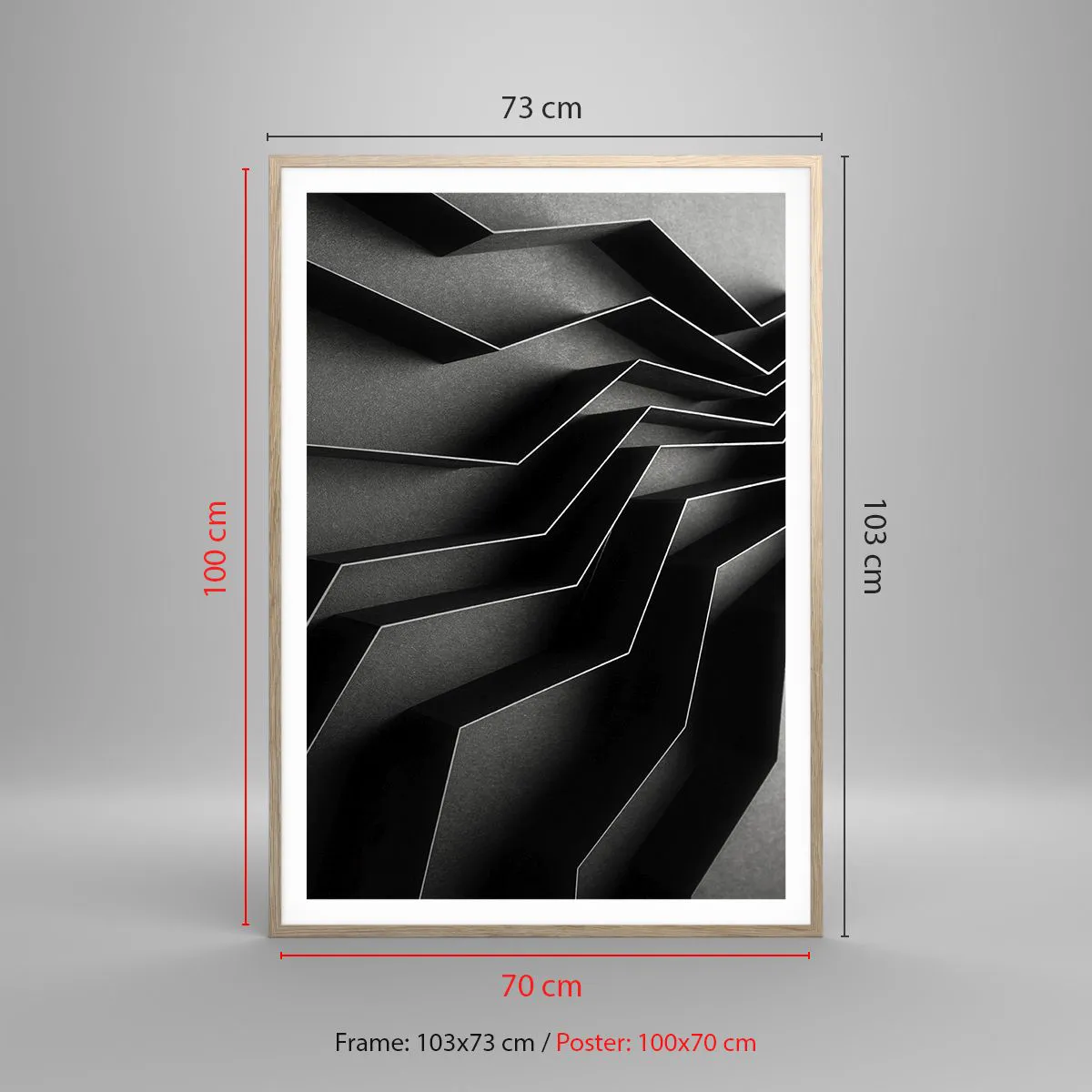 Poszter világos tölgy keretben - Térbeli rend - 70x100 cm