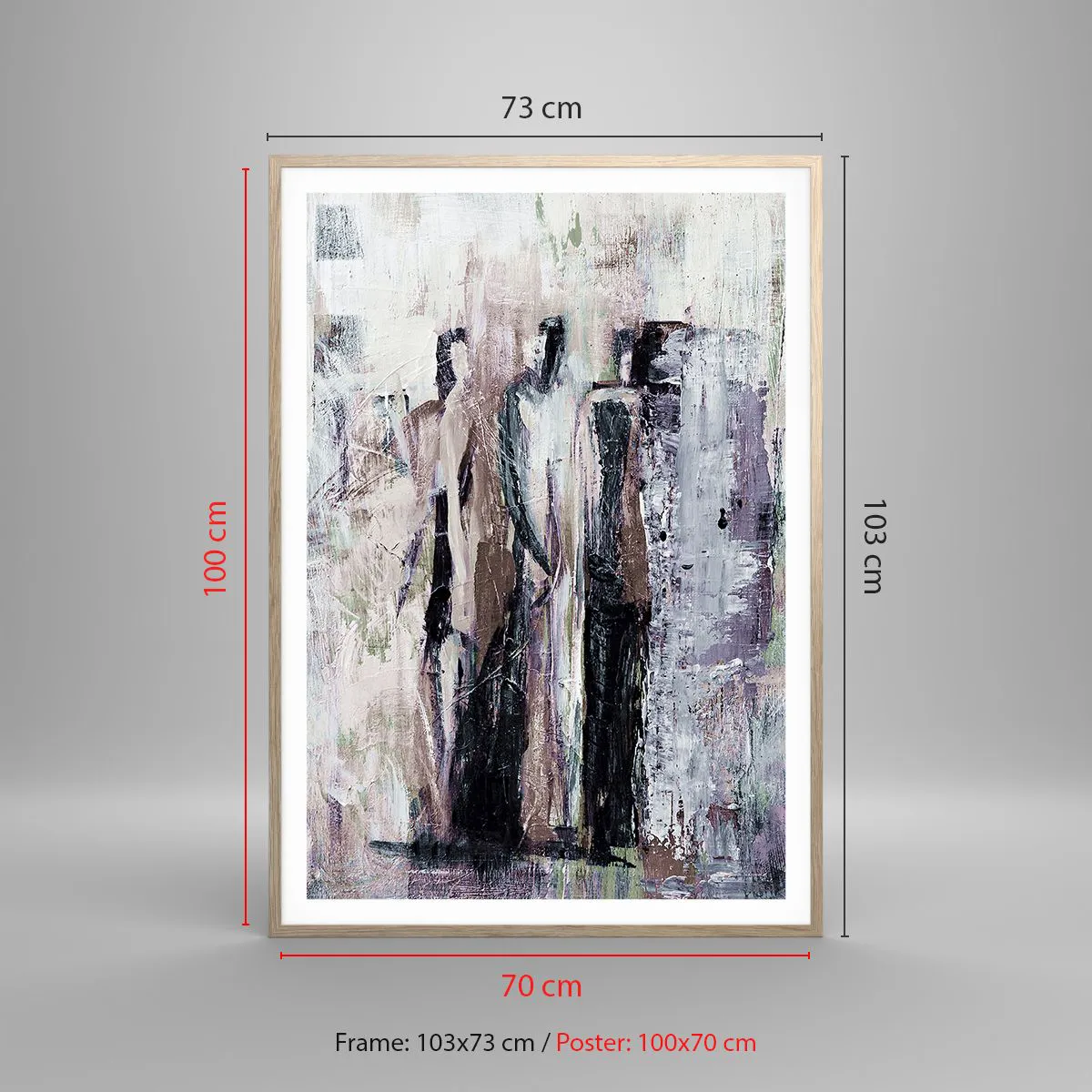 Poster in einem Rahmen aus heller Eiche - Die geheimnisvolle Drei - 70x100 cm