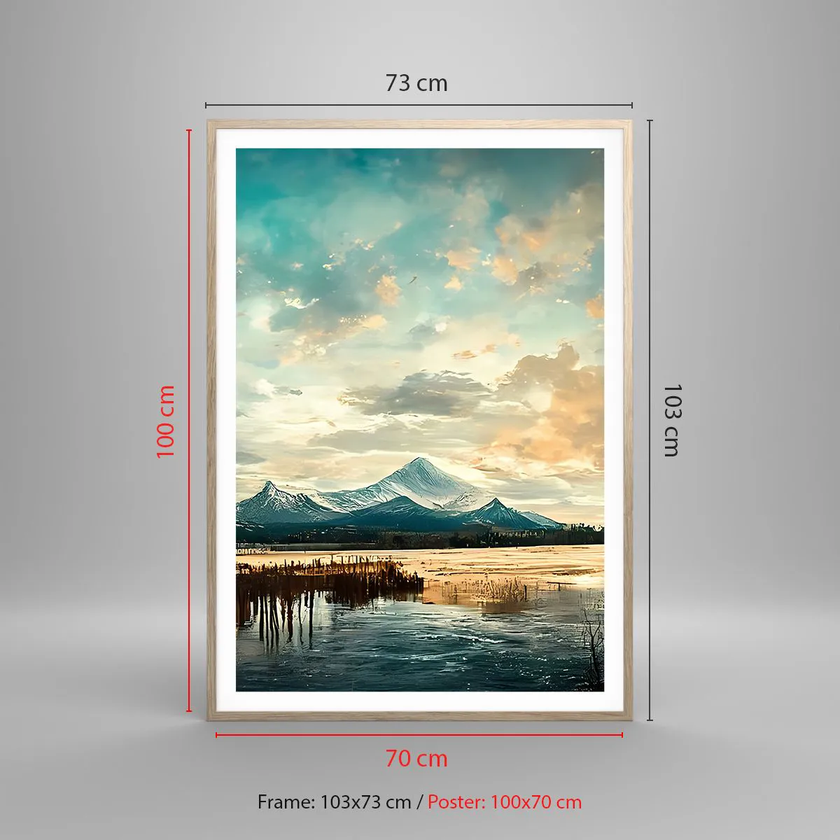 Poster in einem Rahmen aus heller Eiche - Unter dem Schutz des Himmels - 70x100 cm