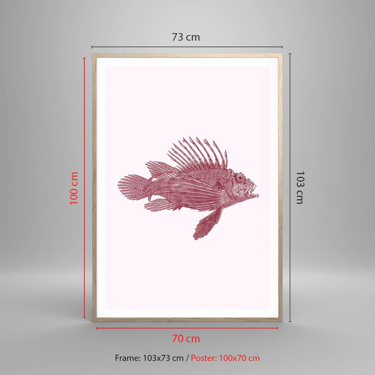 Affisch i ram av ljusek - En invånare i exotiska vatten - 70x100 cm