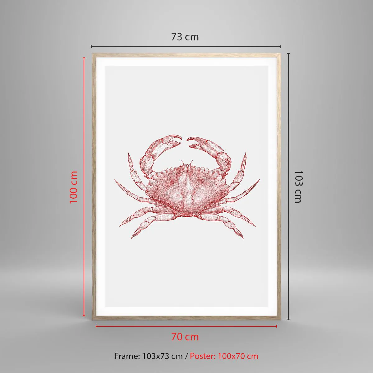 Póster en marco roble claro - El explorador de las rocas - 70x100 cm