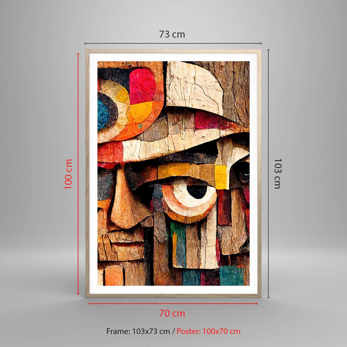 Poster în ramă de stejar deschis - Te văd... - 70x100 cm