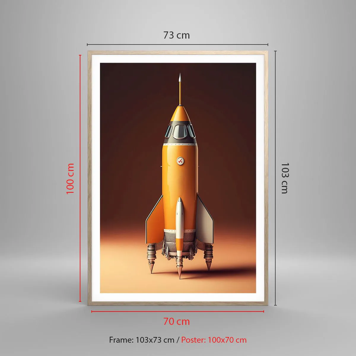 Poszter világos tölgy keretben - Egy álommal kezdődik - 70x100 cm