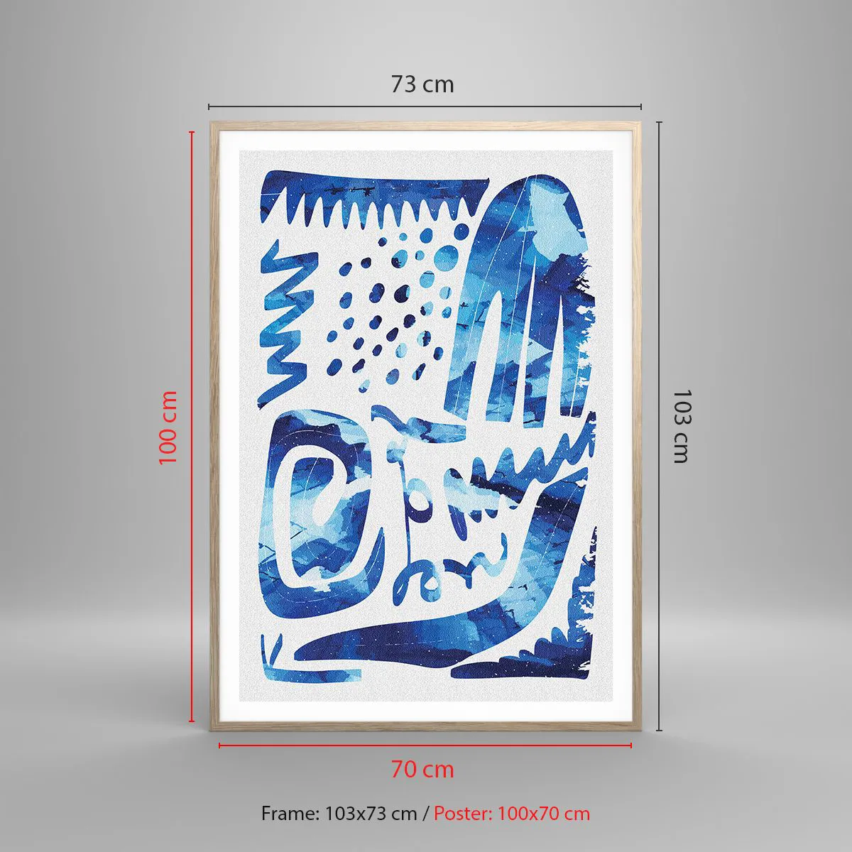 Plakat i ramme af lyst egetræ - Tilbage til rødderne - 70x100 cm