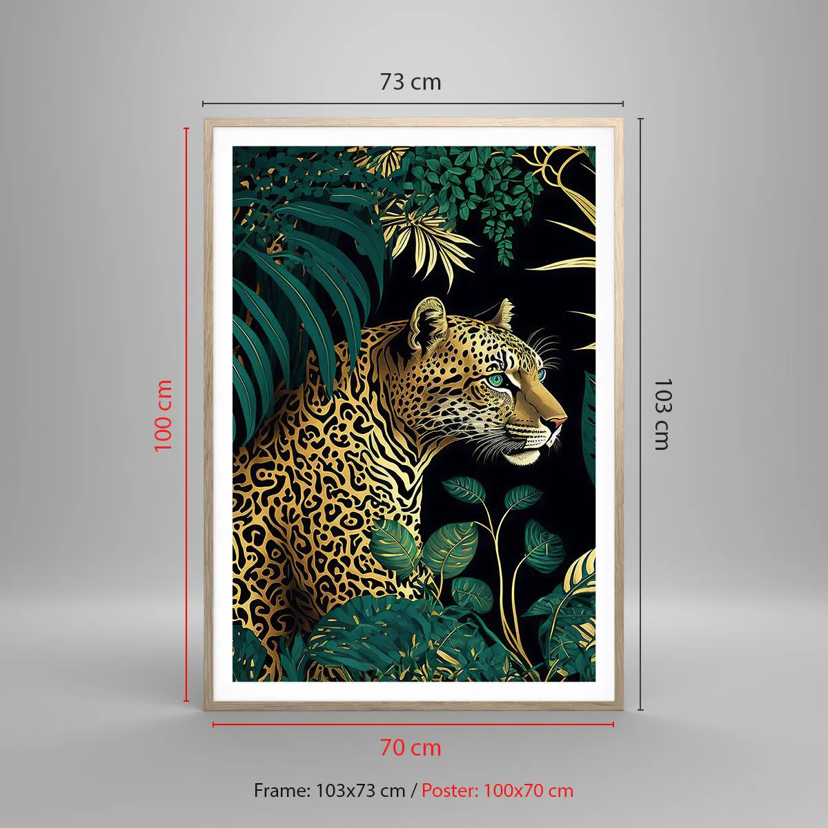 Plagát v ráme zo svetlého duba - Hospodár v džungli - 70x100 cm