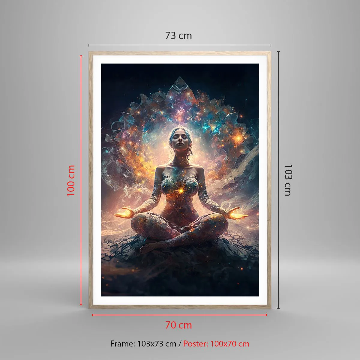 Poster in light oak frame - Good Energy Flow - 70x100 cm