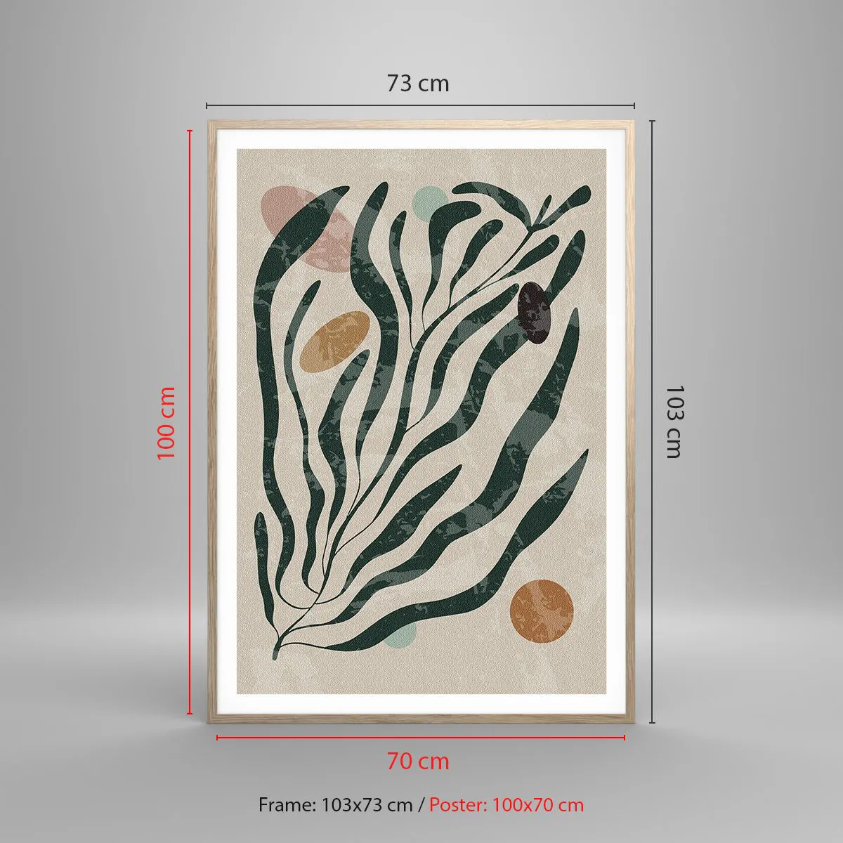 Poster in cornice rovere chiaro - Tra il verde - 70x100 cm