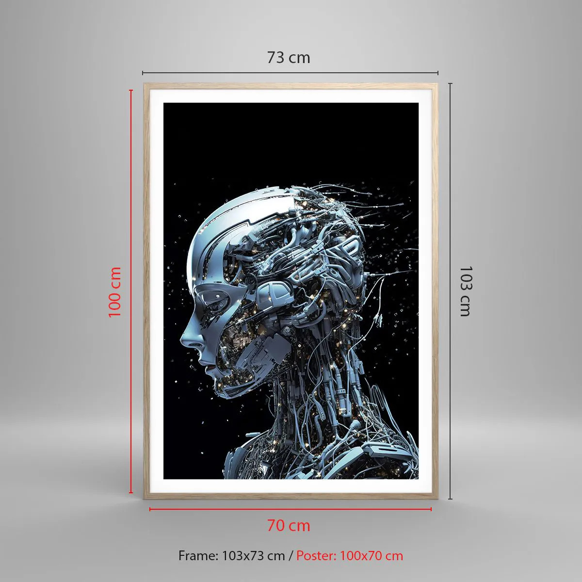 Poster in einem Rahmen aus heller Eiche - Technologie ist eine Frau - 70x100 cm