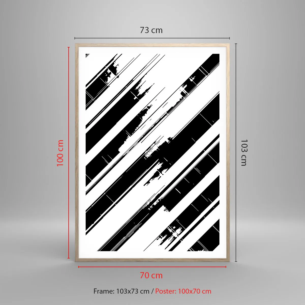 Affisch i ram av ljusek - Intensiv och dynamisk komposition - 70x100 cm