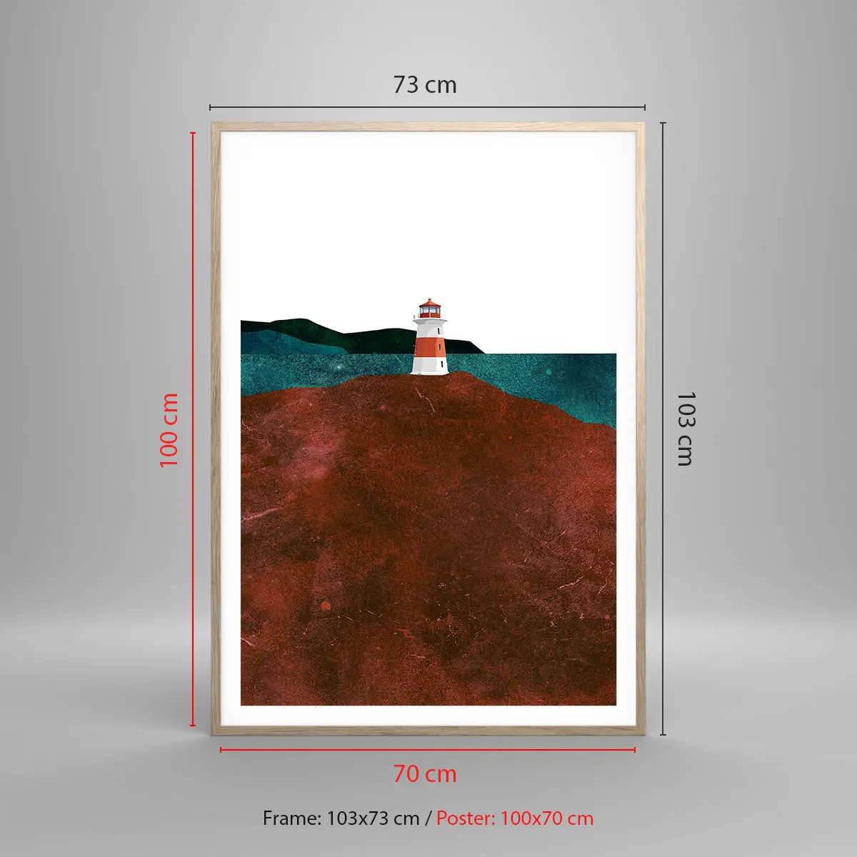 Poster in light oak frame - Gazing at the Sea - 70x100 cm