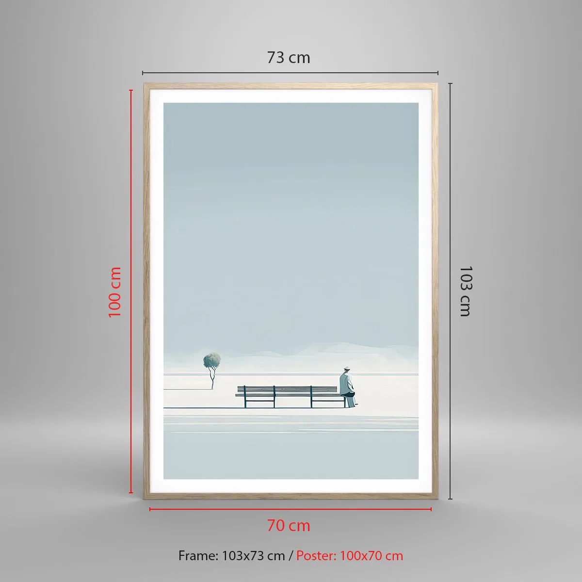 Pôster com moldura de carvalho claro - Sim, estou esperando. - 70x100 cm