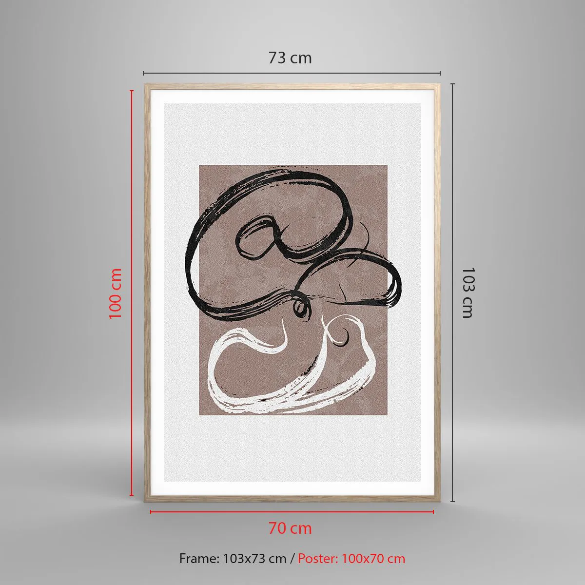 Pôster com moldura de carvalho claro - Composição – a busca pela plenitude - 70x100 cm