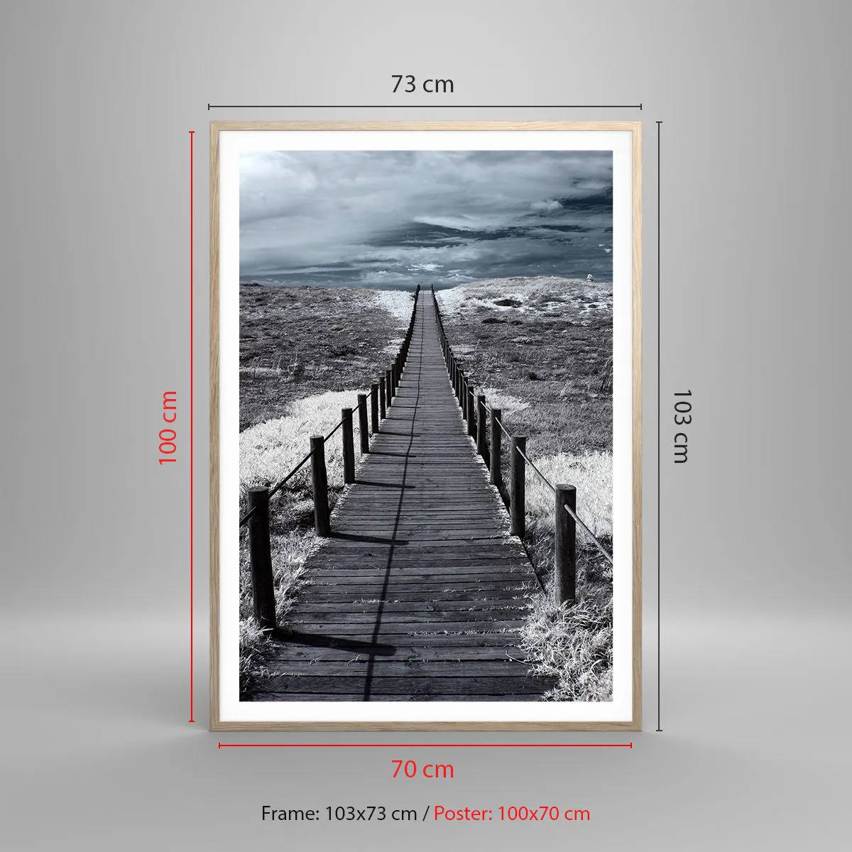 Affiche dans un chêne clair - Poster - Jusqu'au rivage - 70x100 cm