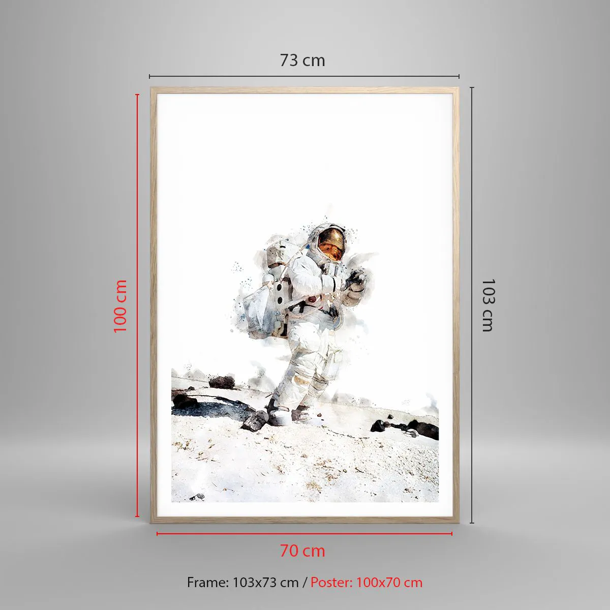 Plakát v rámu světlý dub - Posel Země - 70x100 cm