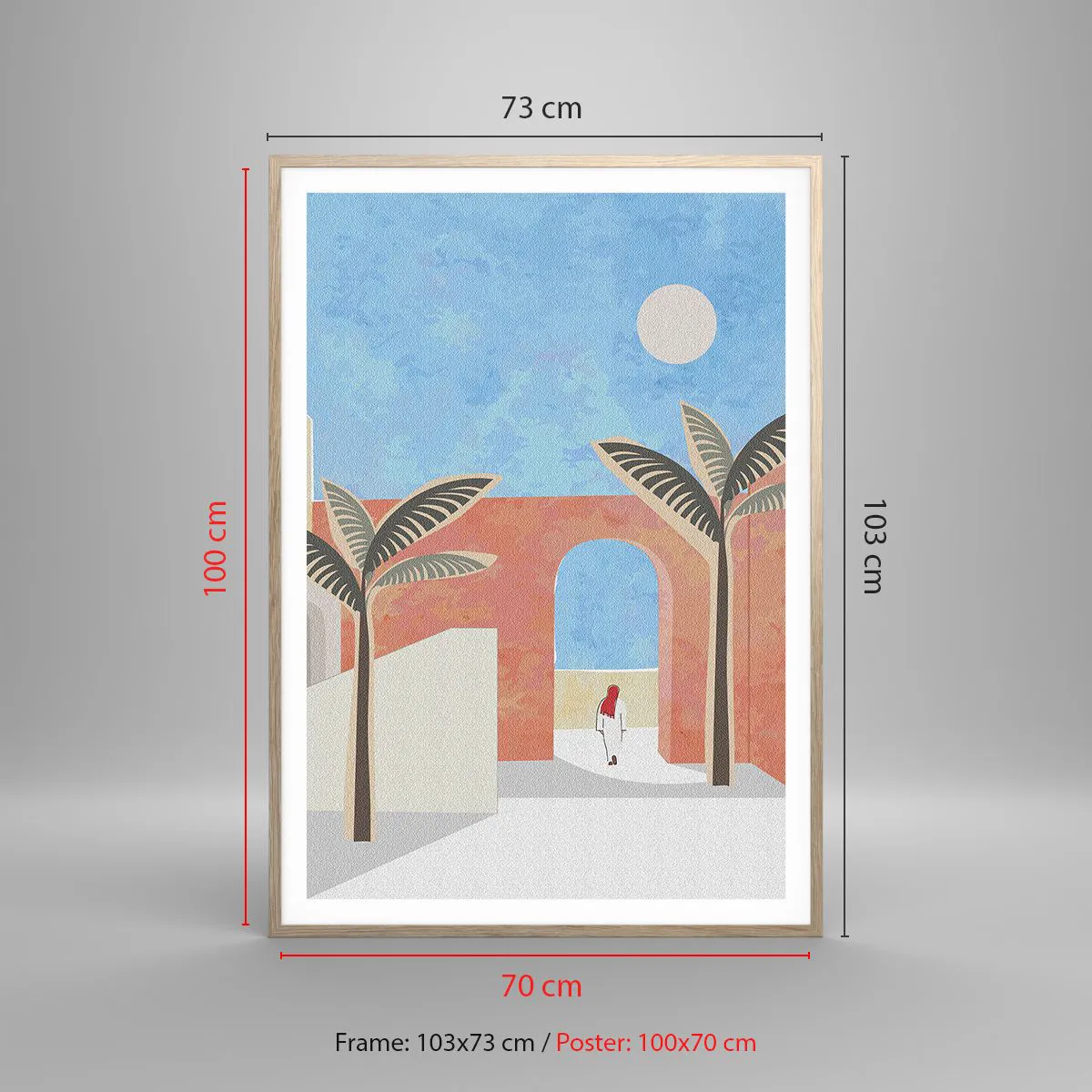 Poster în ramă de stejar deschis - O zi arabă - 70x100 cm