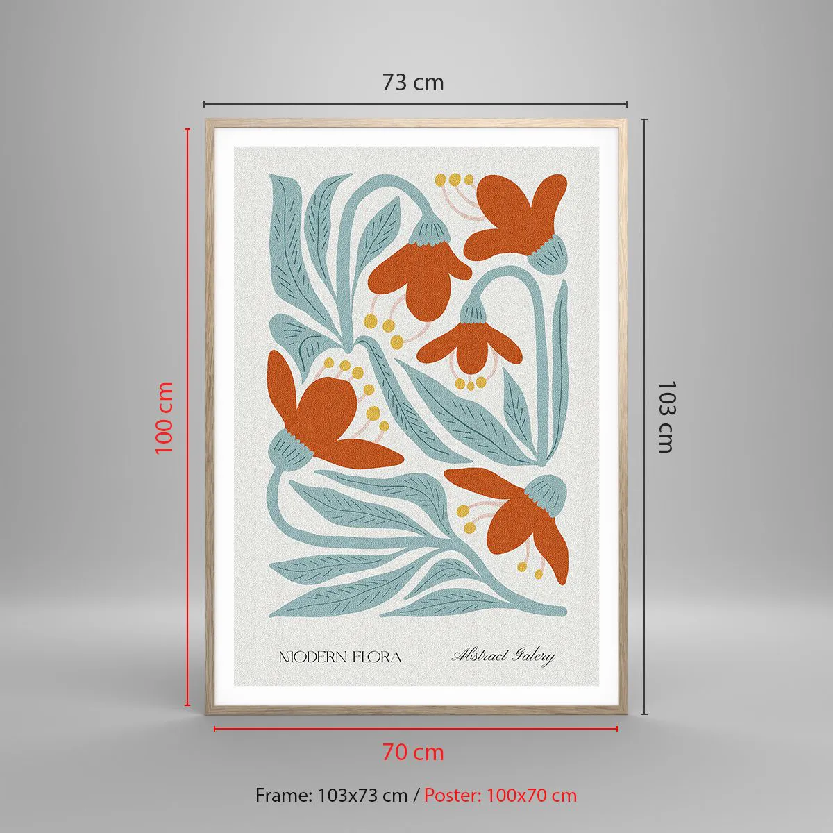 Poszter világos tölgy keretben - A föld felé, a nap felé - 70x100 cm