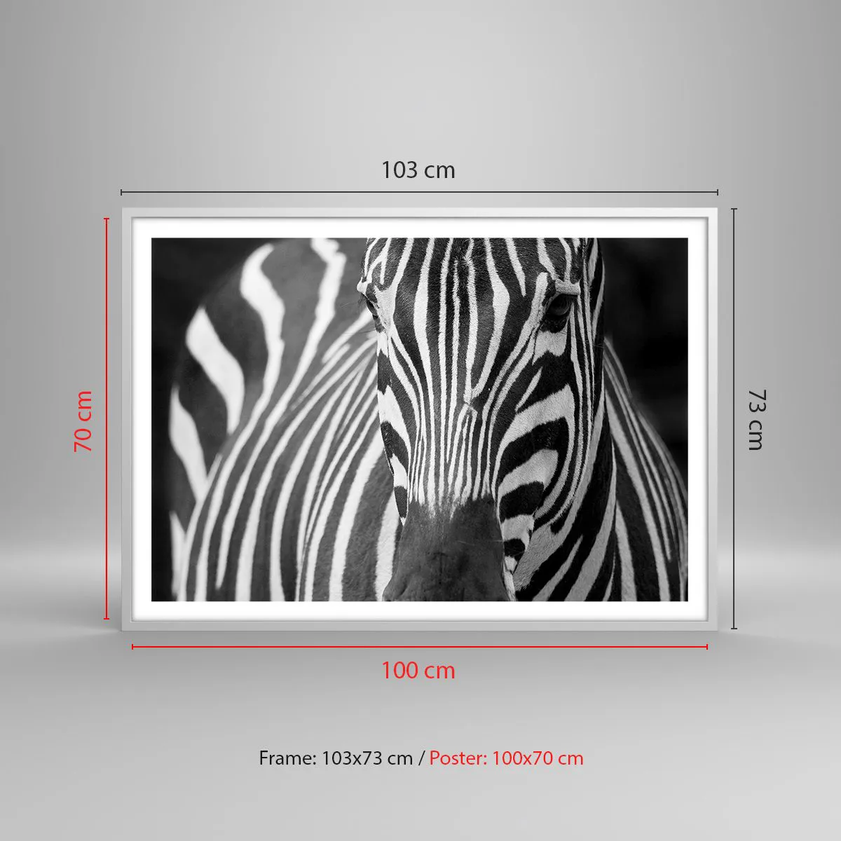 Poster in cornice bianca - Il mondo è in bianco e nero - 100x70 cm