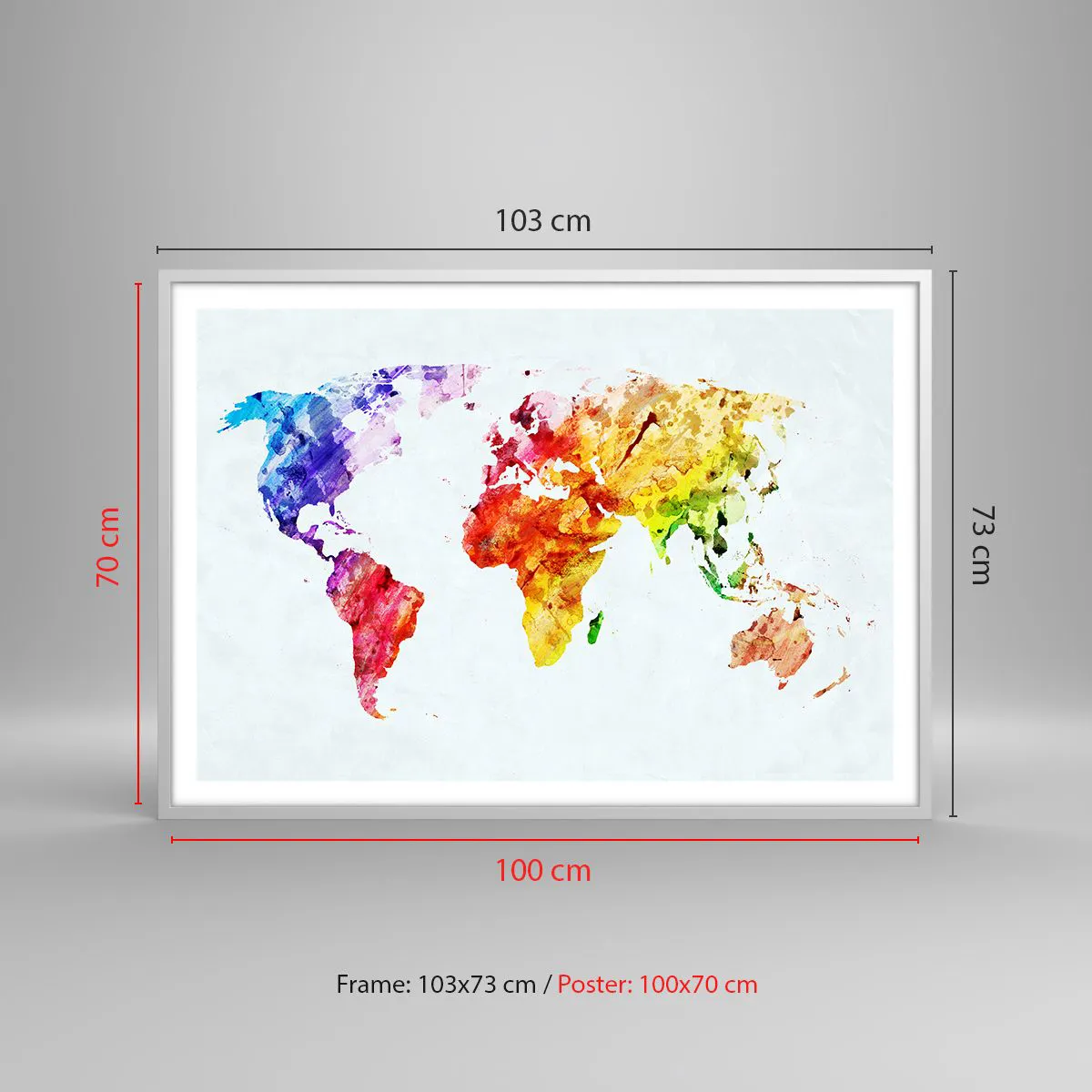 Poster in white frmae - All Colours of Light - 100x70 cm