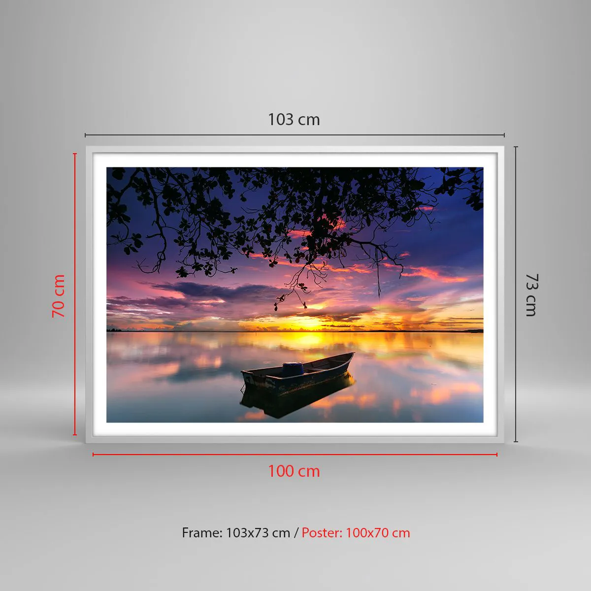 Affisch i vit ram - "Du verkar hänga i mitten av himmelvalvet…" - 100x70 cm