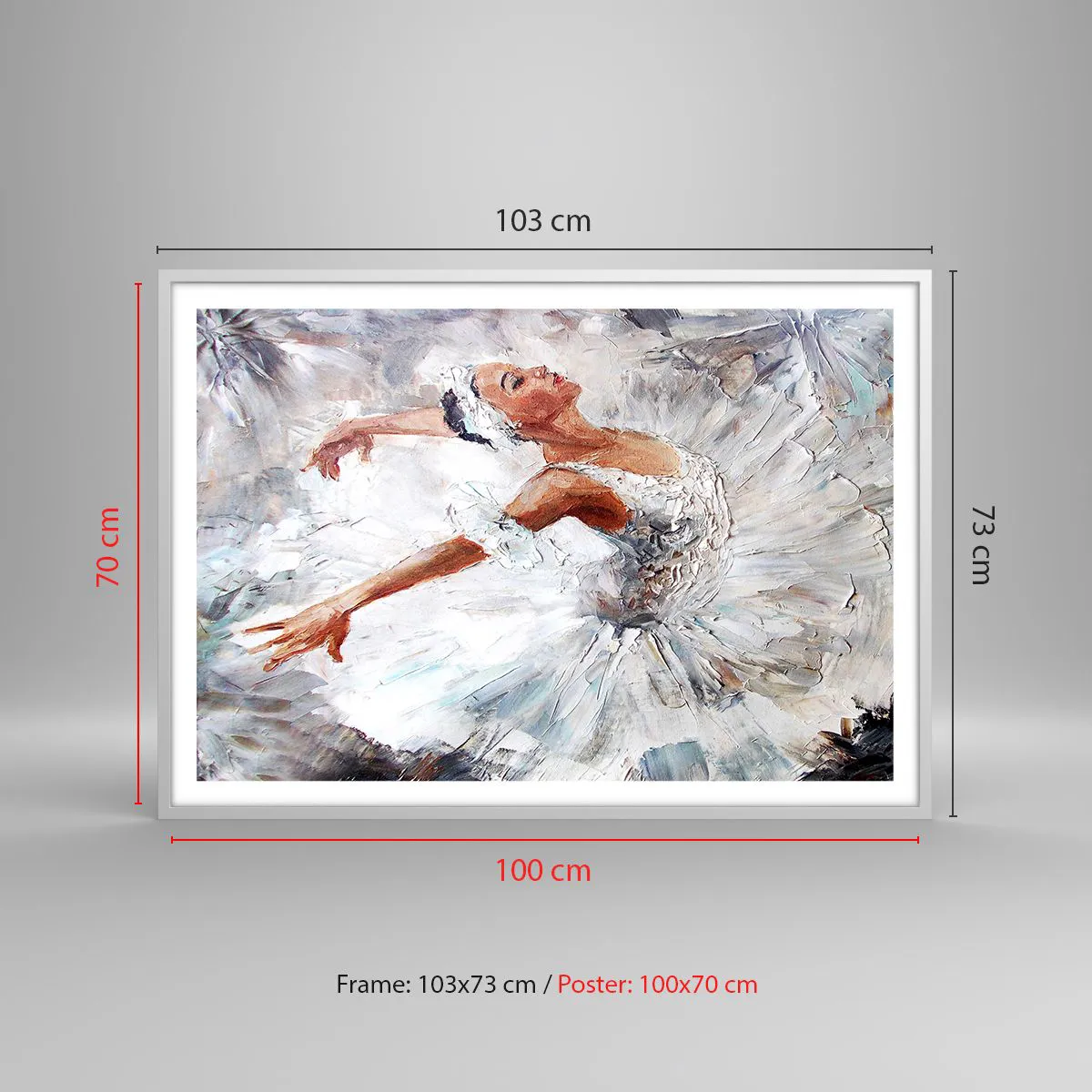 Poster in white frmae - Delicate and Light As a Tulle - 100x70 cm
