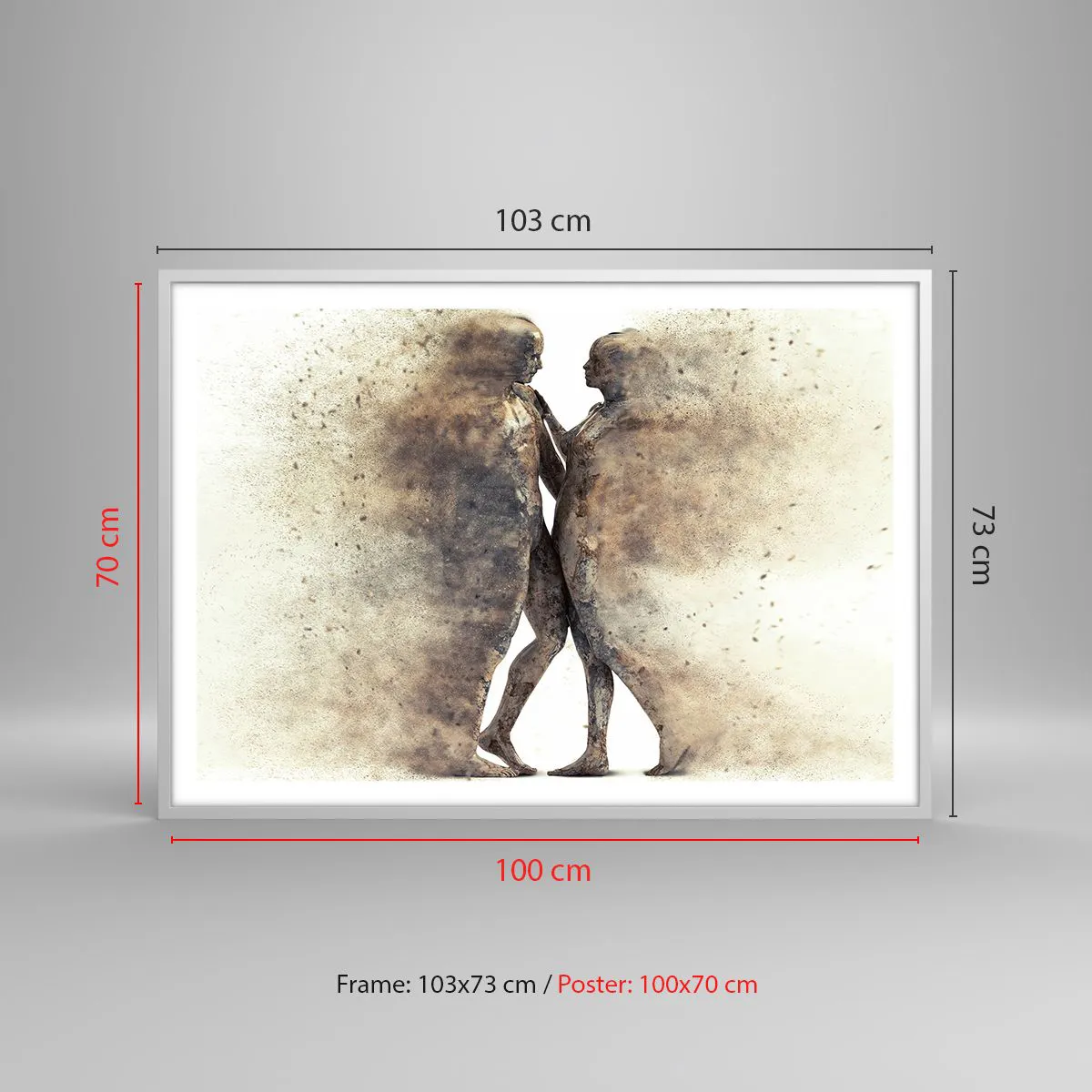 Affiche dans un cadre blanc - Poster - Ils sont sortis de la poussière pour aimer - 100x70 cm