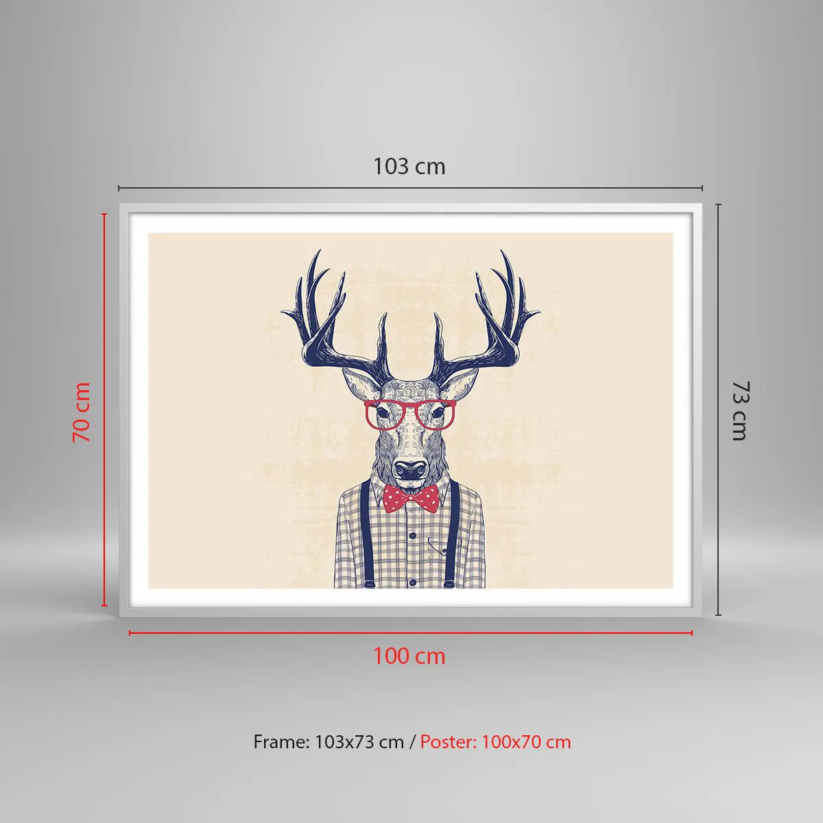 Poster in einem weißen Rahmen - Eine lustige Extravaganz - 100x70 cm