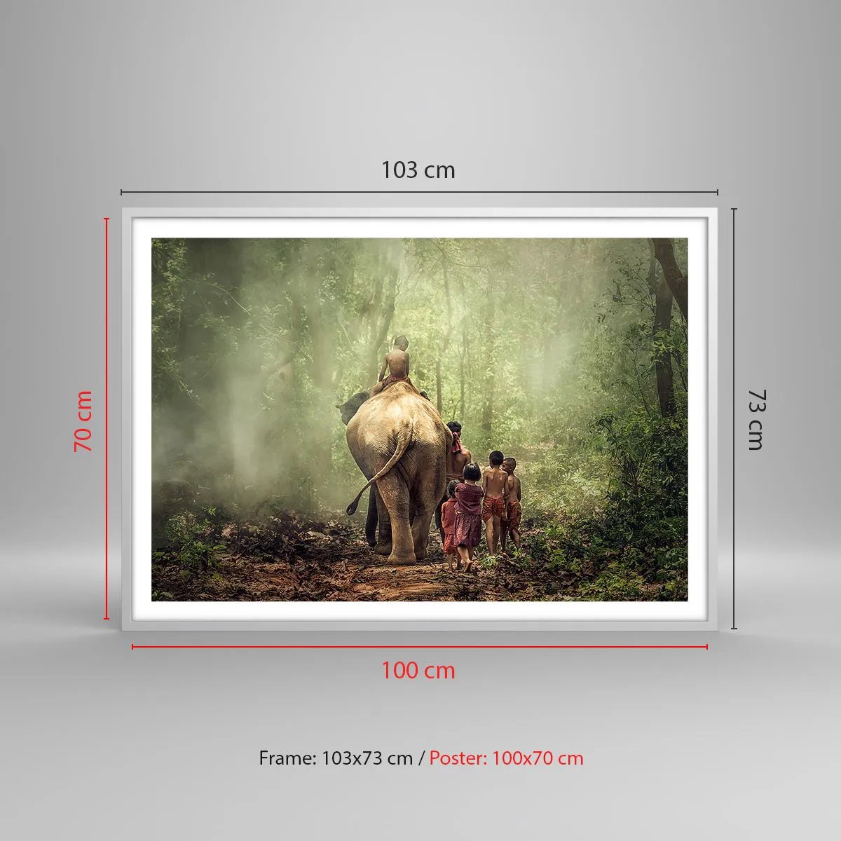 Affisch i vit ram - Nya Djungelboken - 100x70 cm