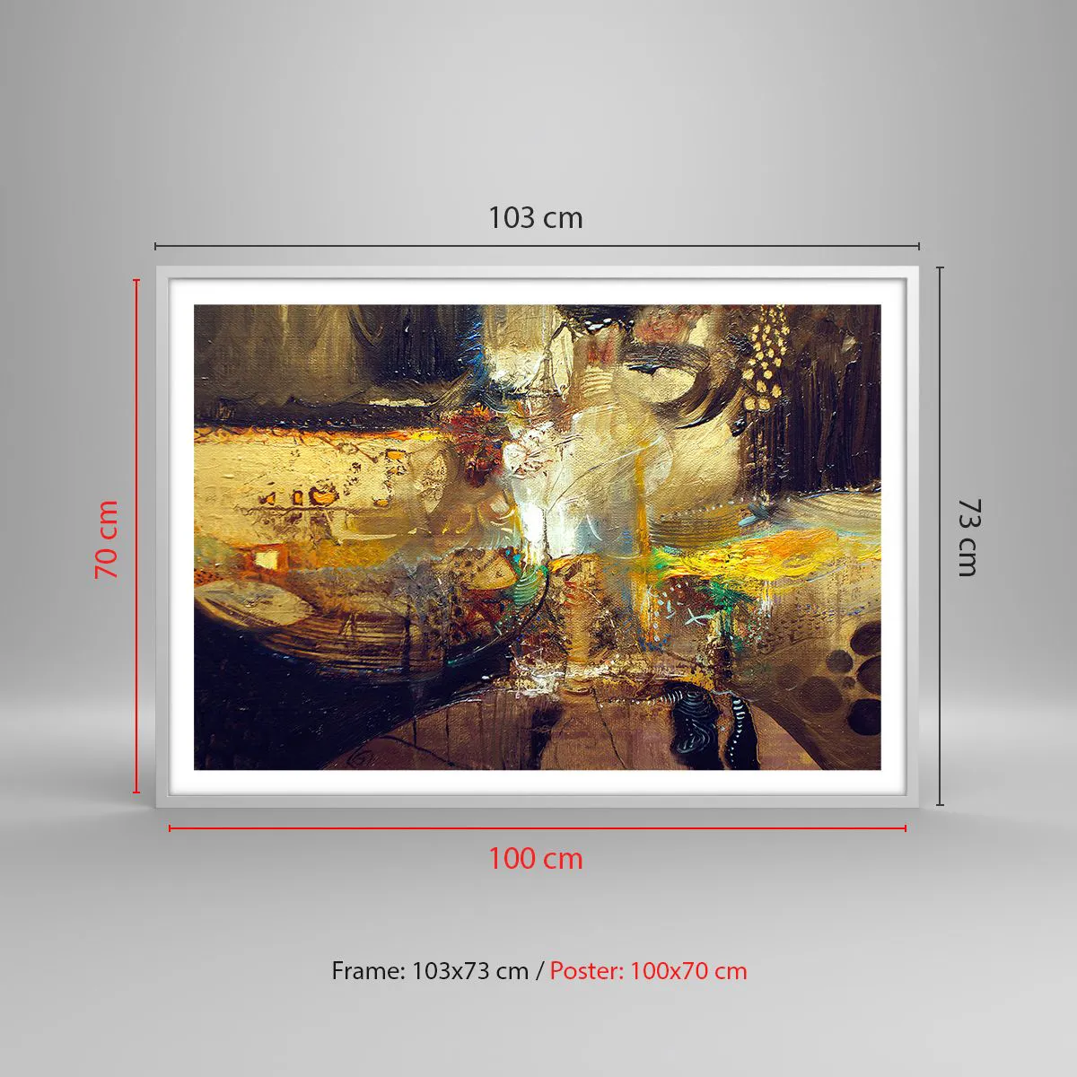 Affiche dans un cadre blanc - Poster - Froid, tiède, chaud - 100x70 cm