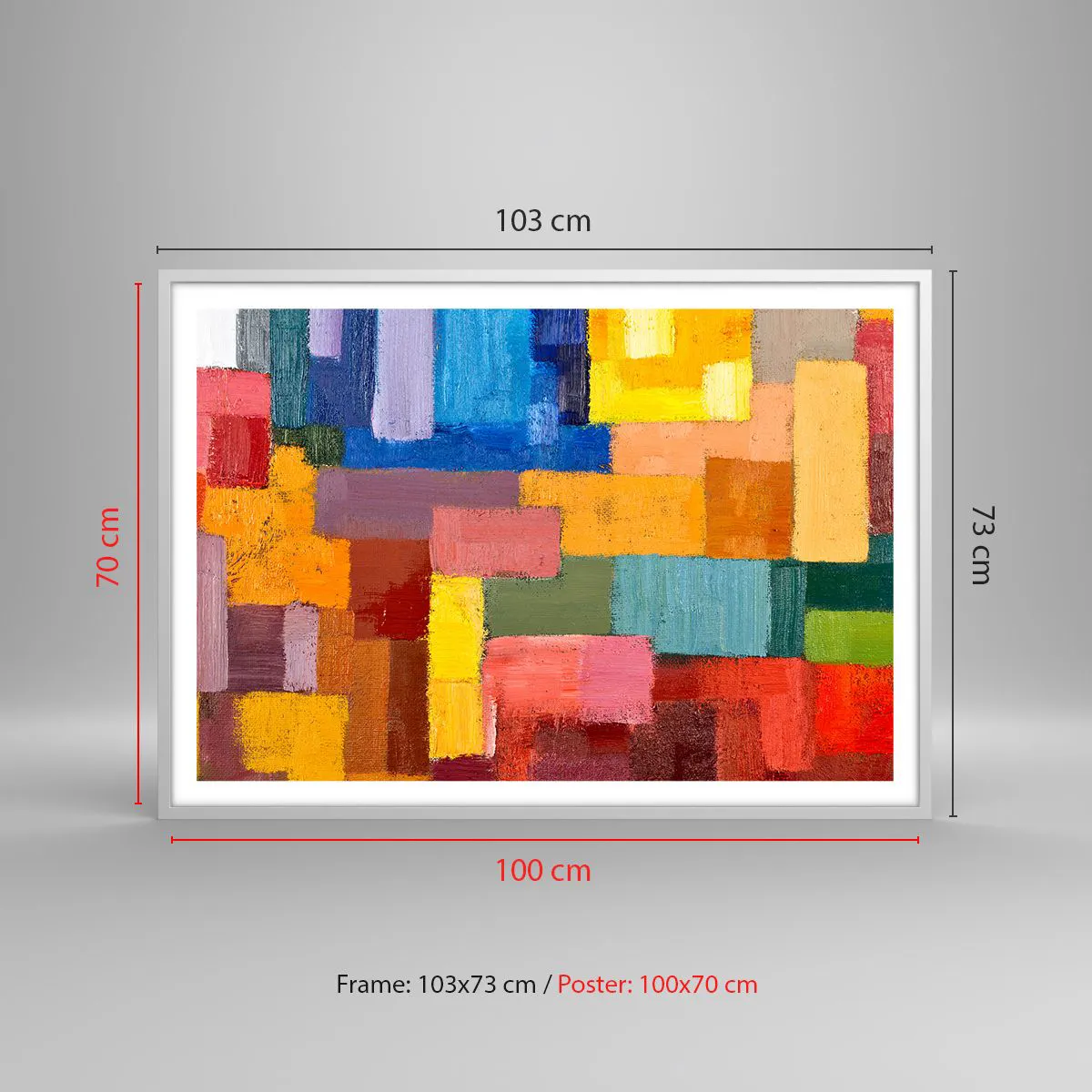 Póster en marco blanco - Cada una diferente, todas coloridas - 100x70 cm